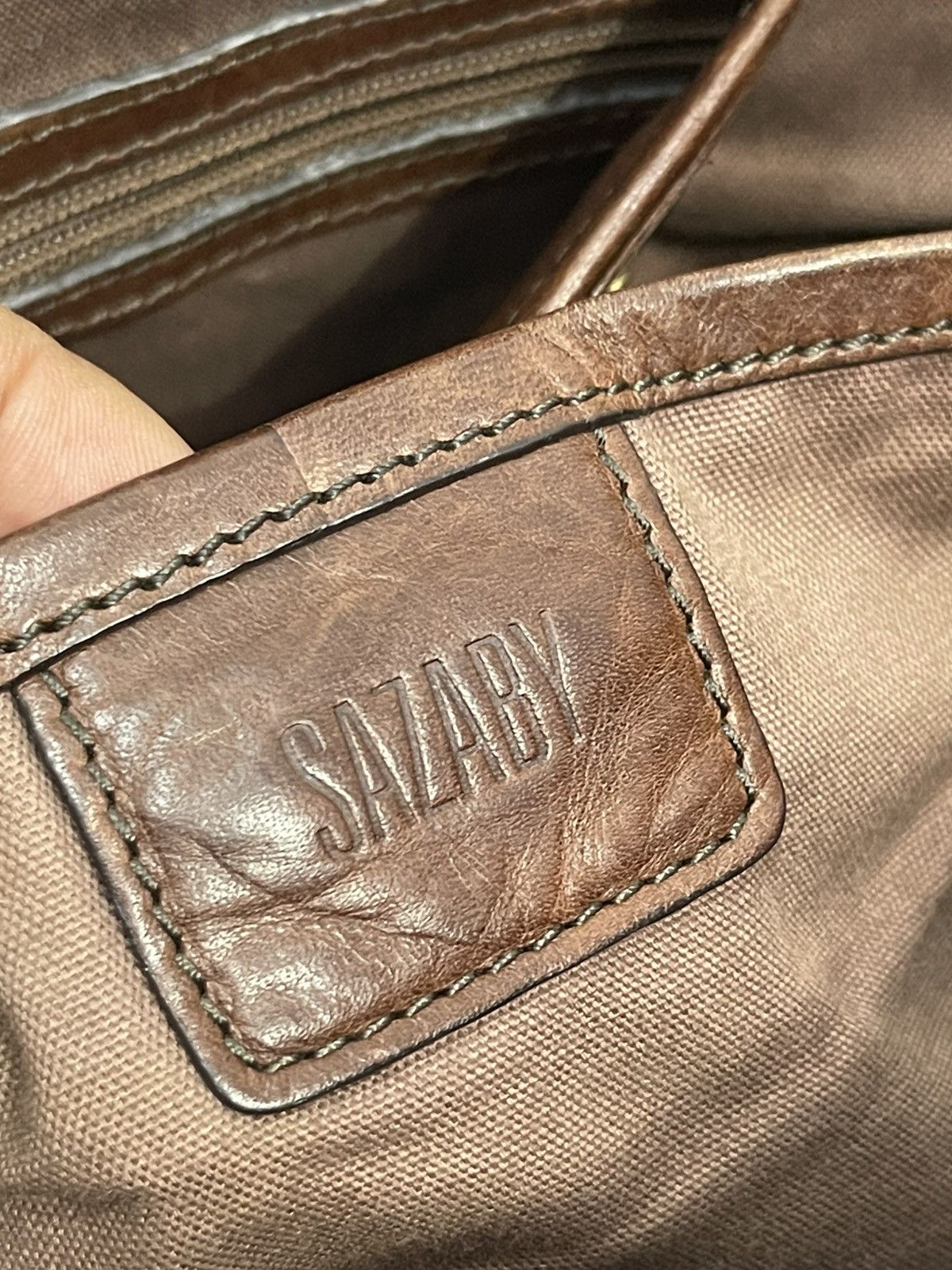 Japanese Brand Full Leather Patina Sazaby Japan Tote Shoulder Bag 1🟩1 Size ONE SIZE - 21 Thumbnail