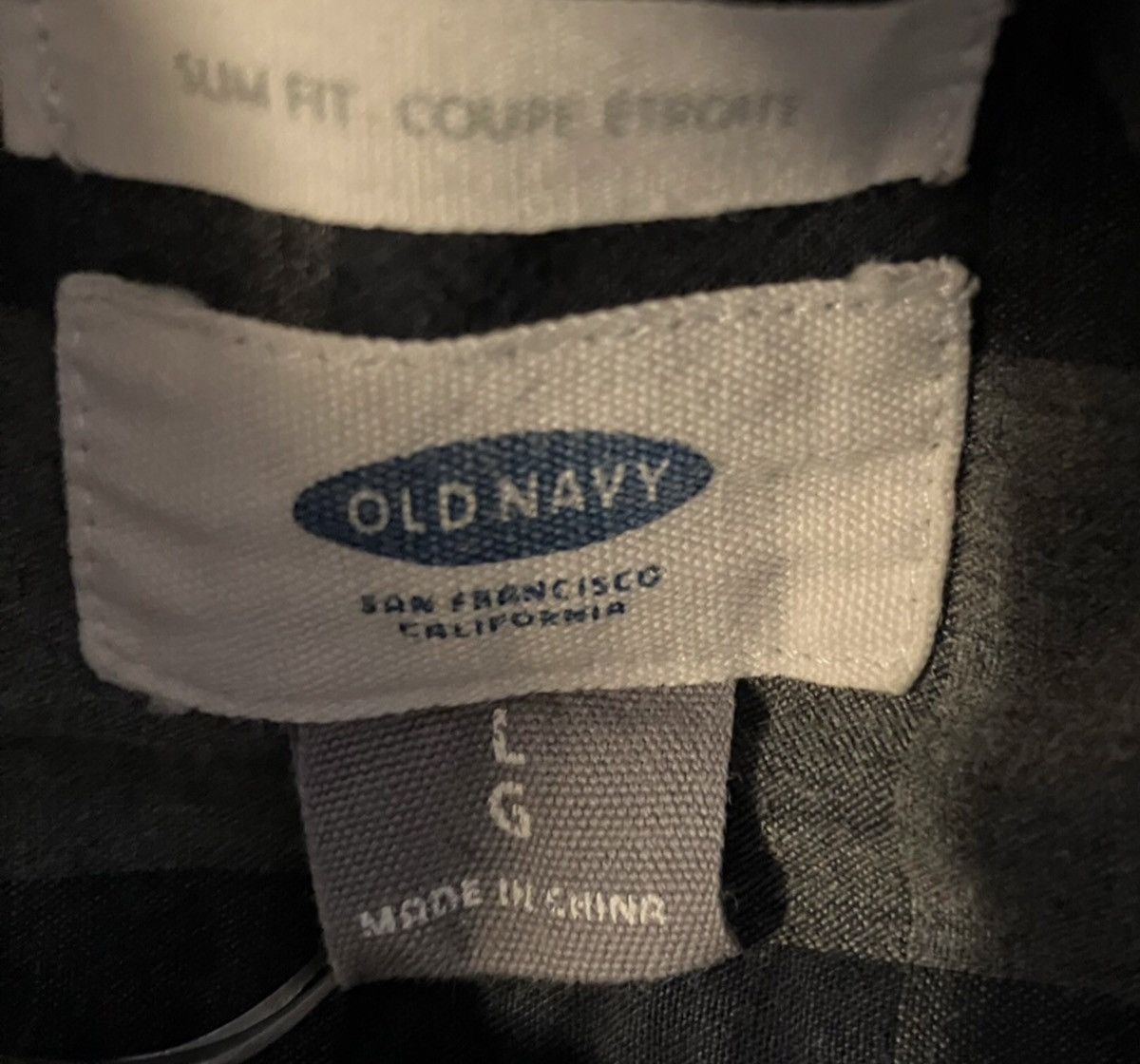 Old Navy Old Navy Button Up Shirt Slim Blue Gray Checkered Plaid Sz L Size US L / EU 52-54 / 3 - 6 Thumbnail