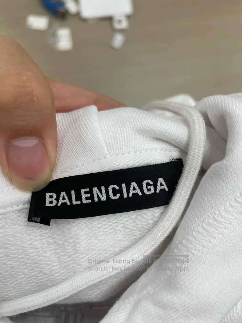 Balenciaga Balenciaga Logo print cotton hooded sweatshirt Size US S / EU 44-46 / 1 - 5 Thumbnail
