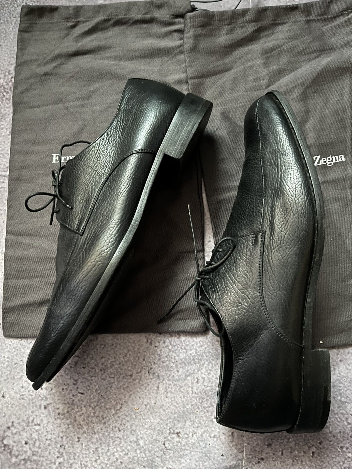 Ermenegildo Zegna Ermenegildo Zegna Black Leather Lace up Dress Shoe Size US 10 / EU 43 - 3 Thumbnail