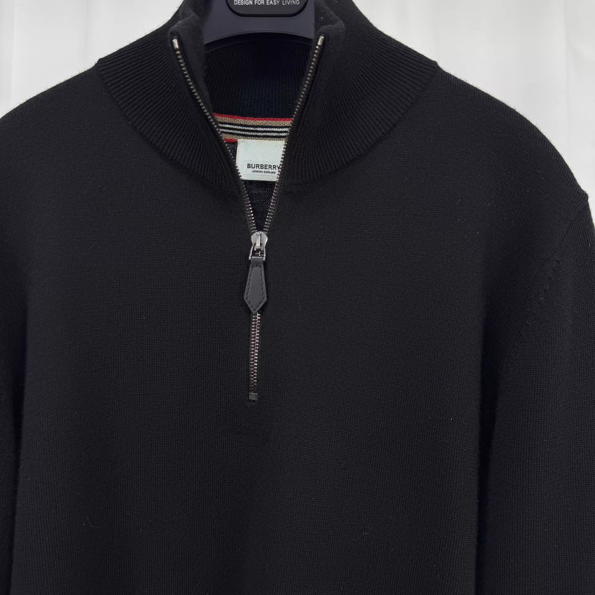 Burberry Burberry half-zip wool cuff stripe knit sweater M 98 new Size M / US 6-8 / IT 42-44 - 3 Thumbnail