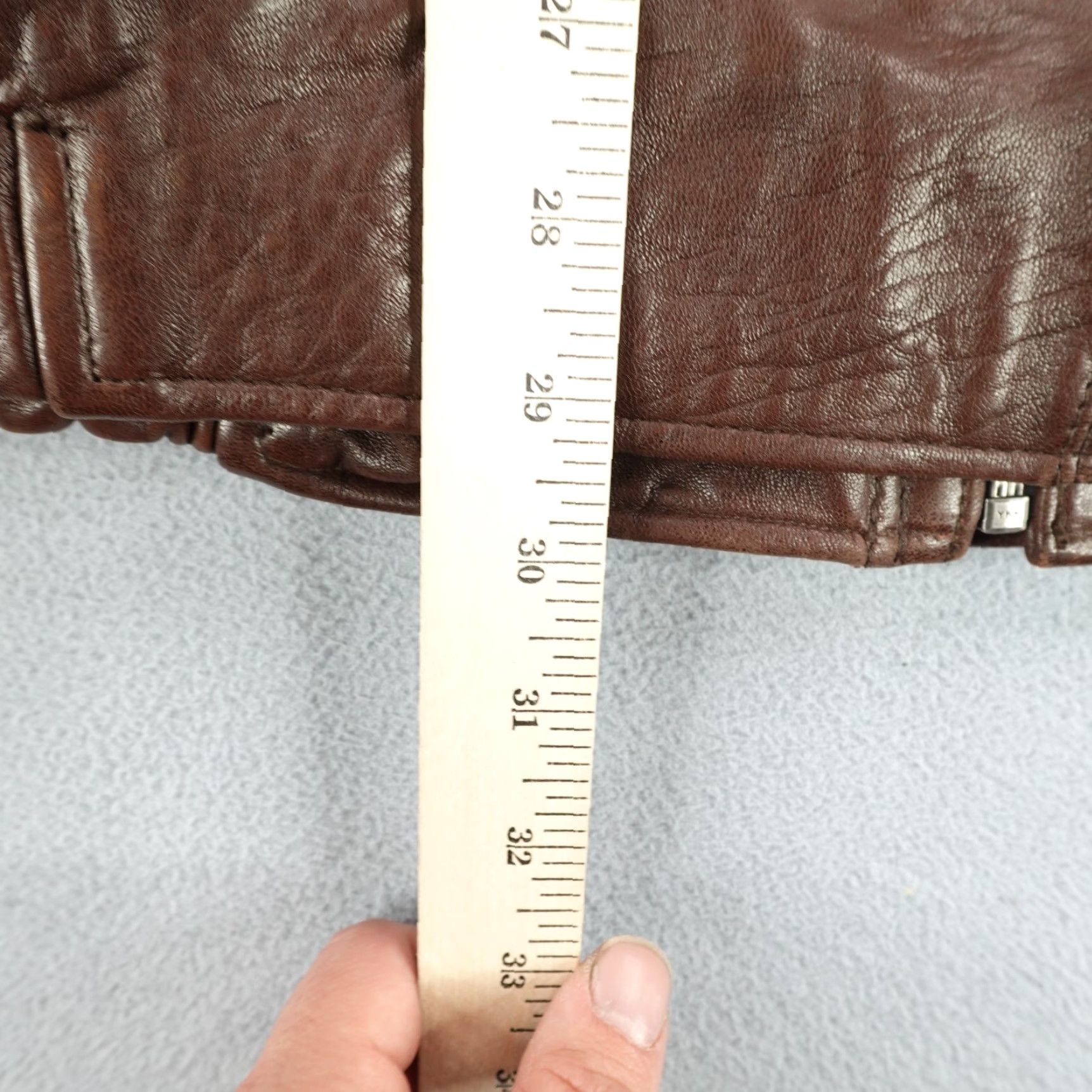 Vintage Vintage Rochester Mens Bomber Jacket XL Tall Brown Leather Mid-Length Full Zip Outdoor Cotton Lined Size US XL / EU 56 / 4 - 7 Thumbnail