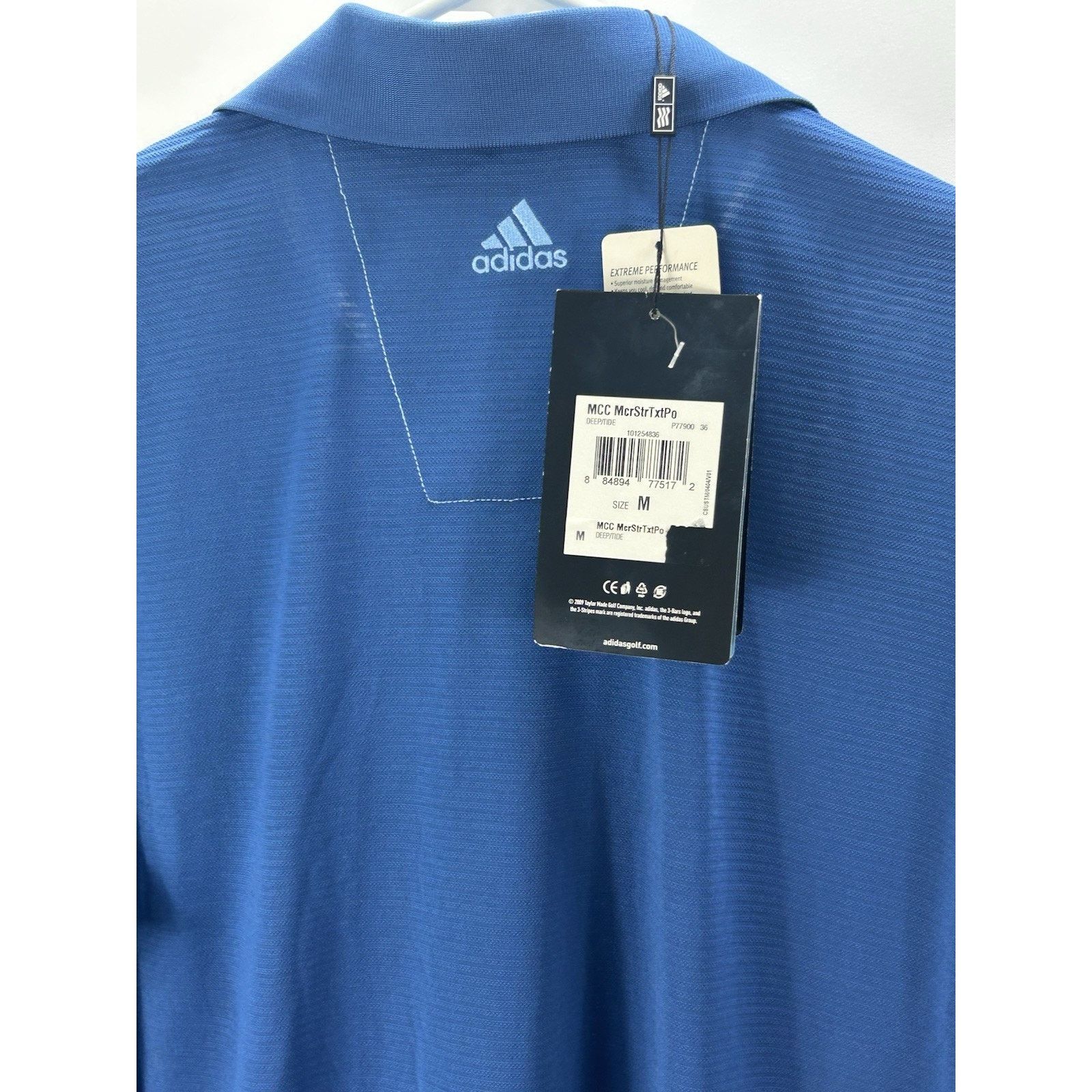 Adidas ADIDAS Men Blue Climalite Textured Regular-Fit Short Sleeve Size US M / EU 48-50 / 2 - 2 Thumbnail