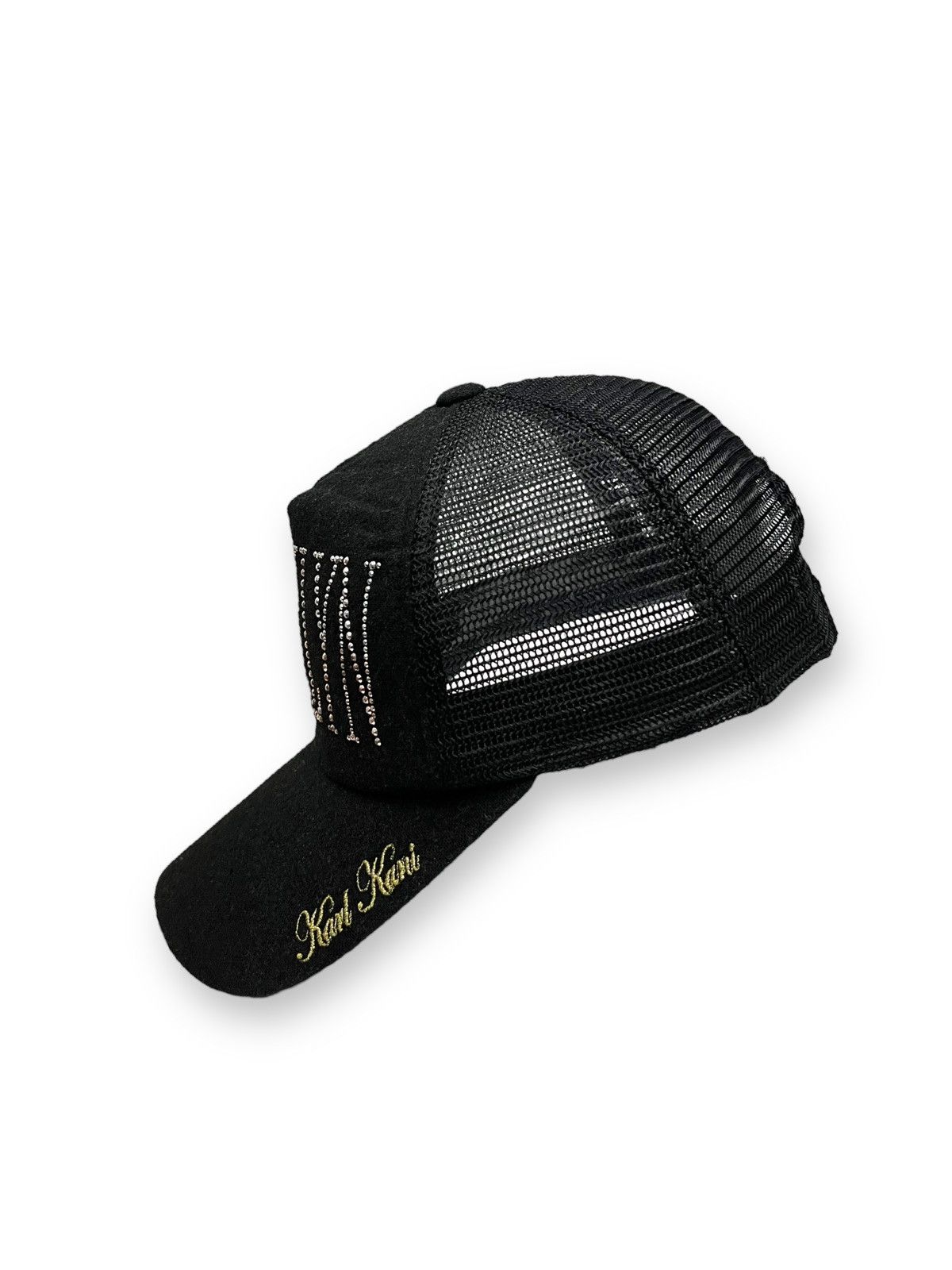 Karl Kani 90’s KARL KANI BROOKLYN Bling SpellOut Poly-Wool Trucker Hat Size ONE SIZE - 8 Thumbnail