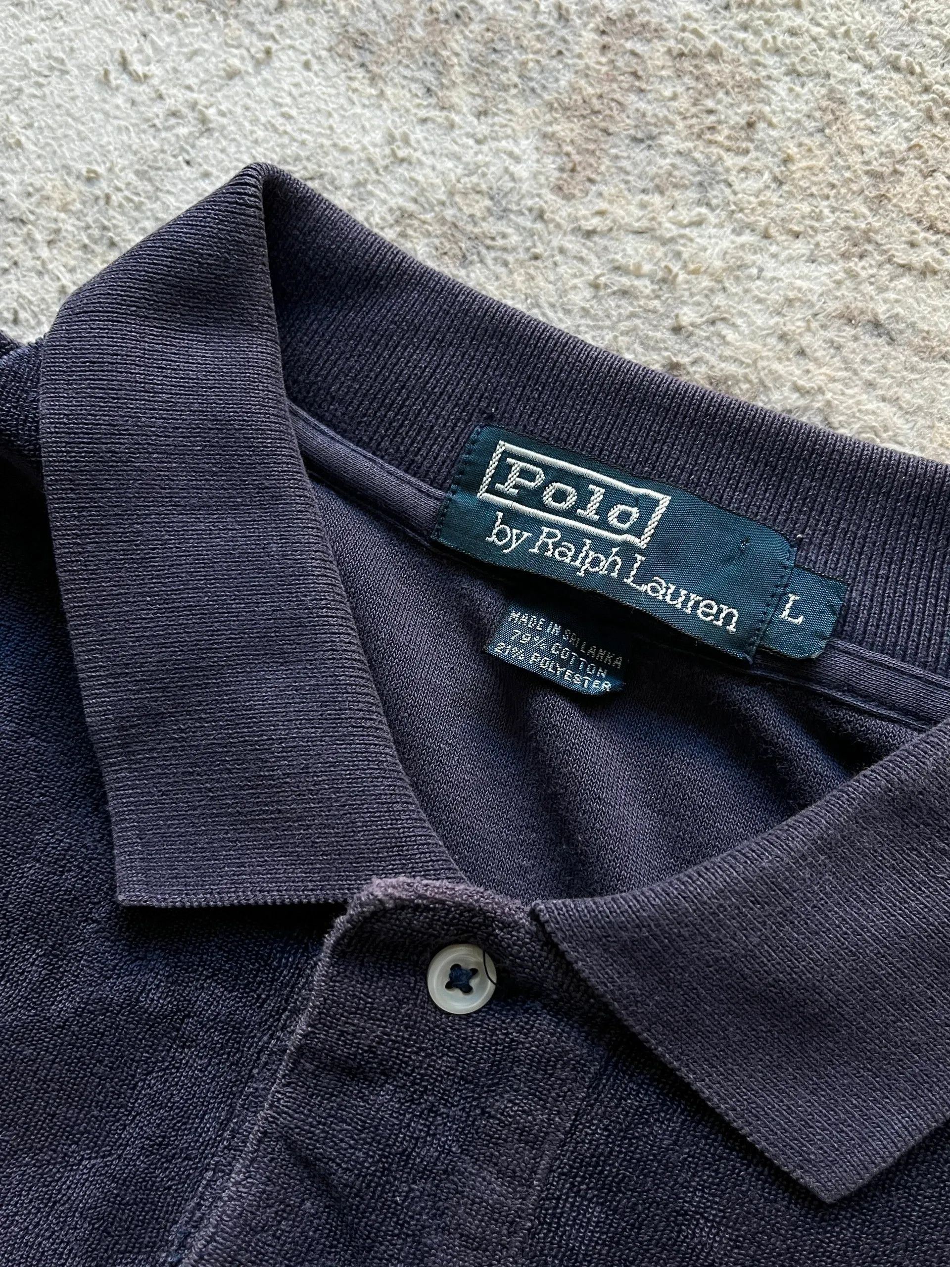 Polo Ralph Lauren Polo Ralph Lauren Navy Small Pony Towel Polo Shirt Sz L Size US L / EU 52-54 / 3 - 5 Thumbnail