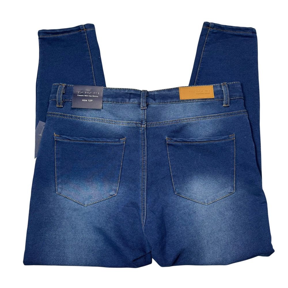 Elie Tahari NWT New Tahari Kelly Mid-Rise Skinny Blue Jeans Size 12 Pet Size 34" / US 12 / IT 48 - 4 Thumbnail