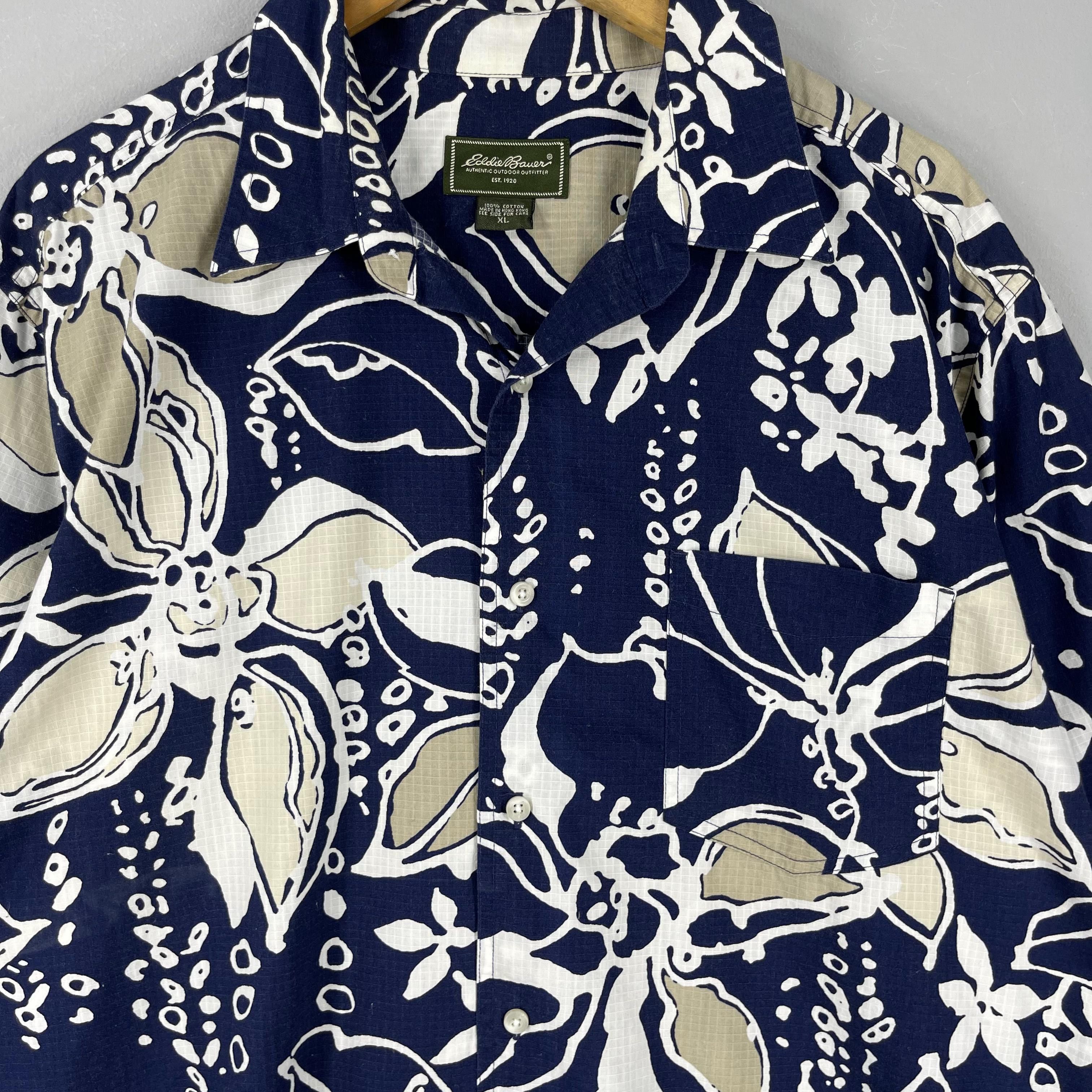 Eddie Bauer EDDIE BAUER Hawaiian Aloha Tropical Floral Motive Shirt Size US XL / EU 56 / 4 - 2 Thumbnail