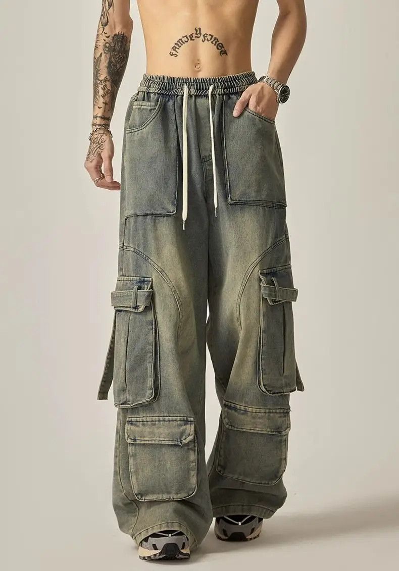 Other Retro Washed Straight Tube Workwear Jeans Size US 34 / EU 50 - 1 Thumbnail