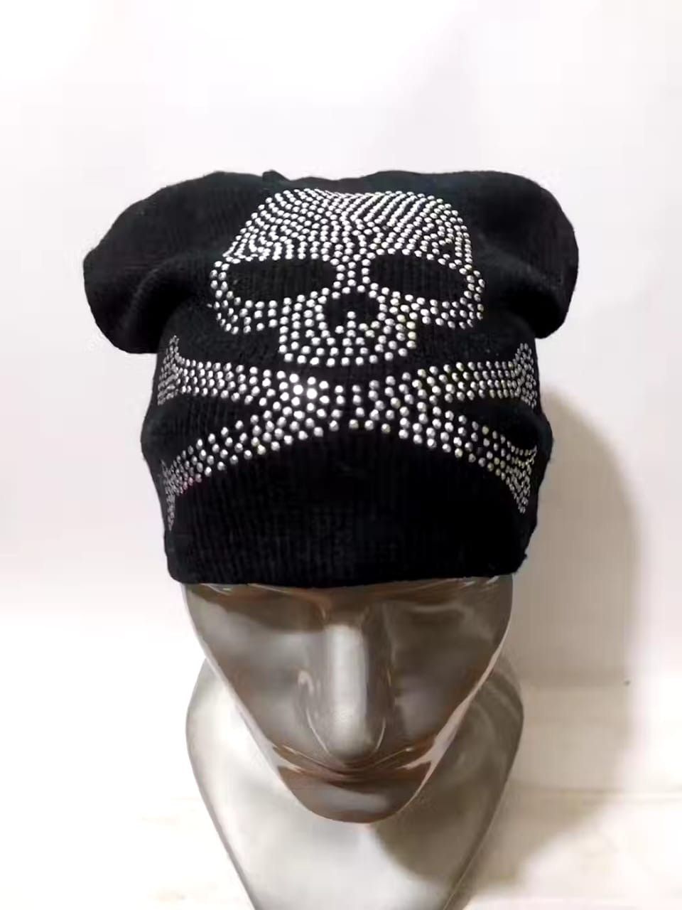 image of Avant Garde S Ozawa & Co Skull Skeleton Punk Bondage Design Beanie Hats in Black, Men's