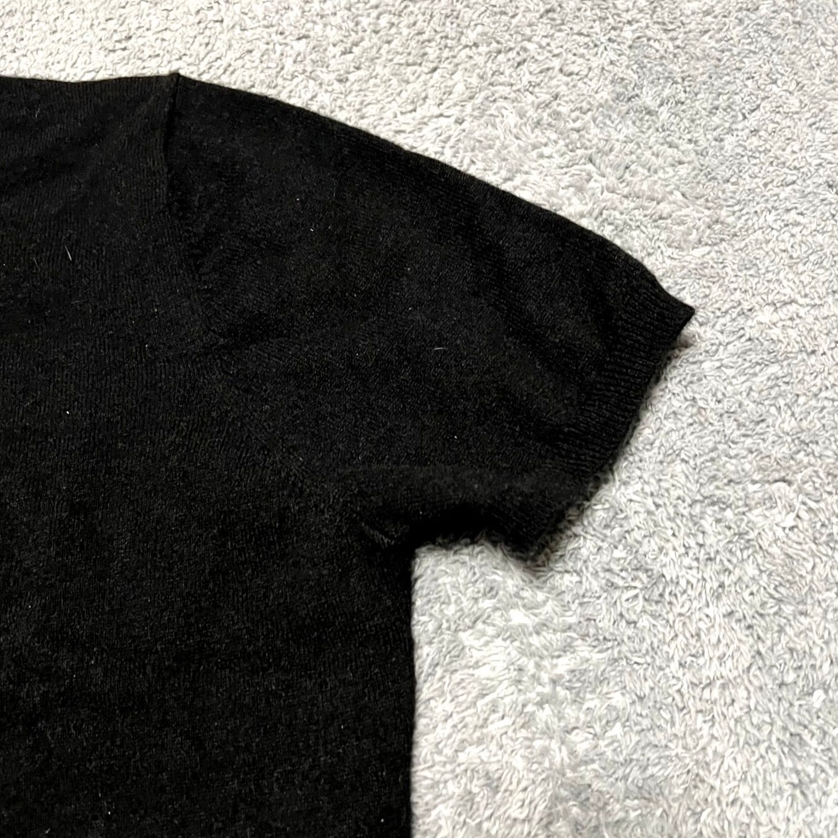Vintage State Cashmere Womens XL Short Sleeve Black Casual Pullover Shirt Size XL / US 12-14 / IT 48-50 - 2 Thumbnail