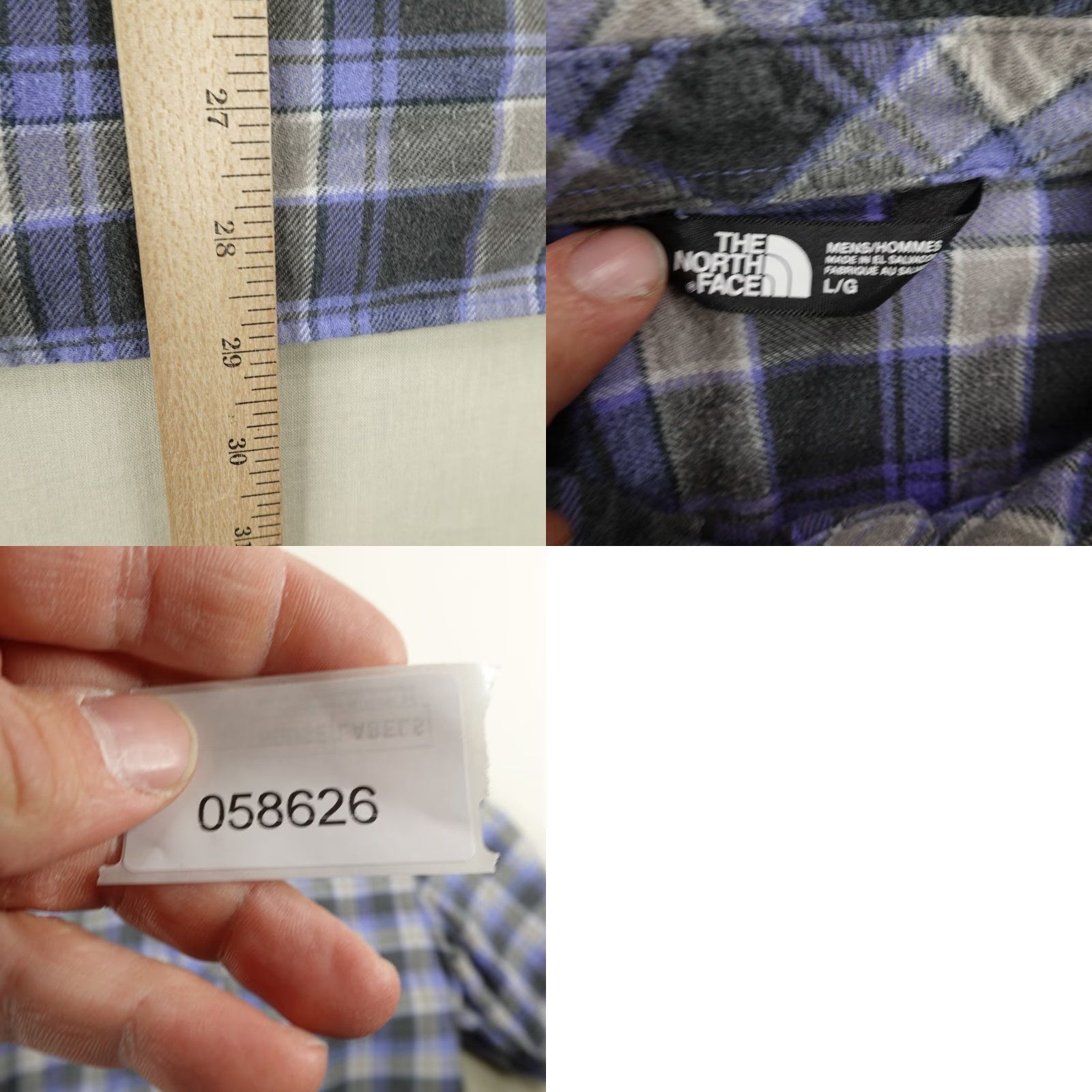 The North Face NORTH FACE Flannel Button-Up Shirt Mens Large Blue Plaid Long Sleeve Outdoor Work Size US L / EU 52-54 / 3 - 8 Thumbnail