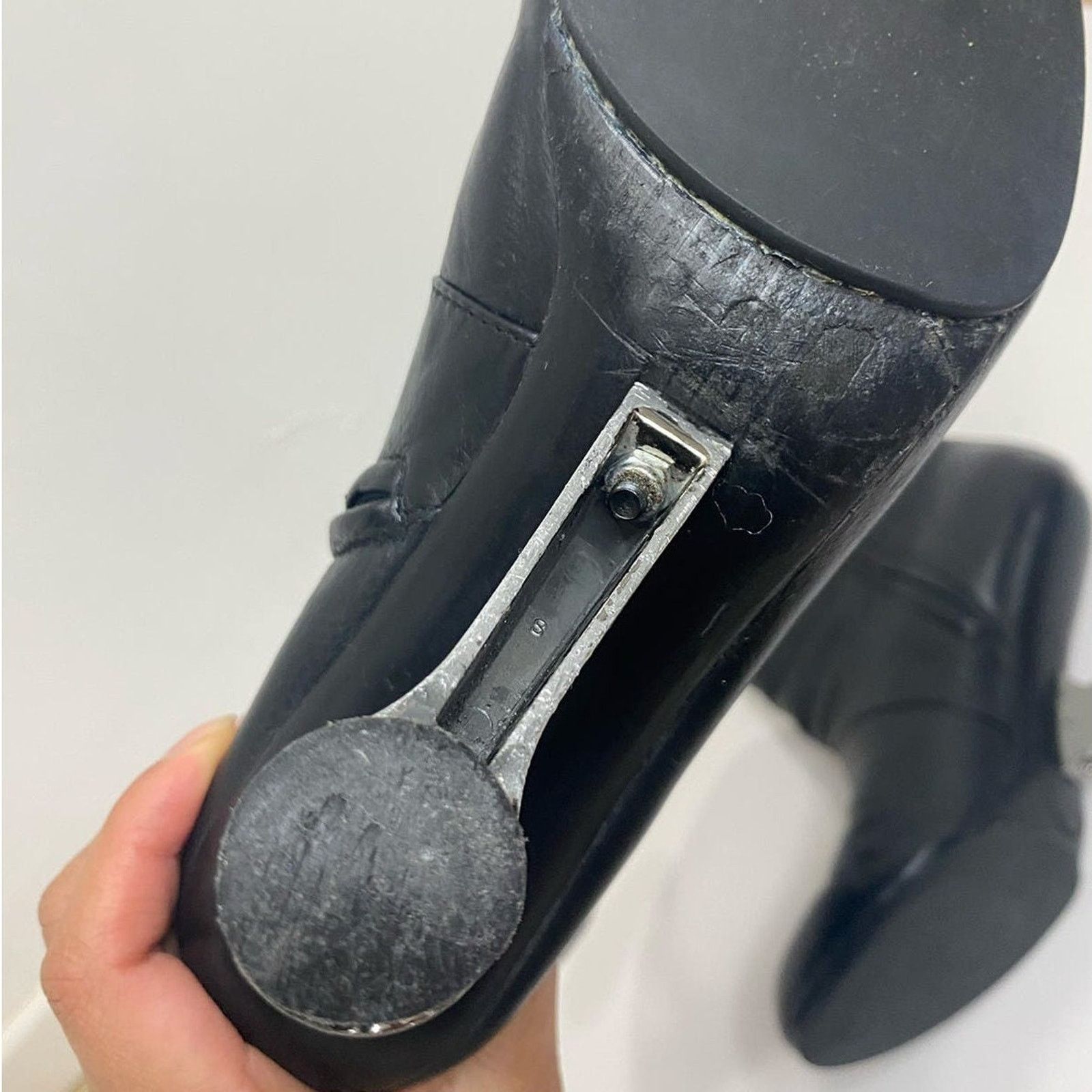 UNITED NUDE Archive Eamz Heel Mid Calf Leather Boots Size US 7 / IT 37 - 8 Thumbnail