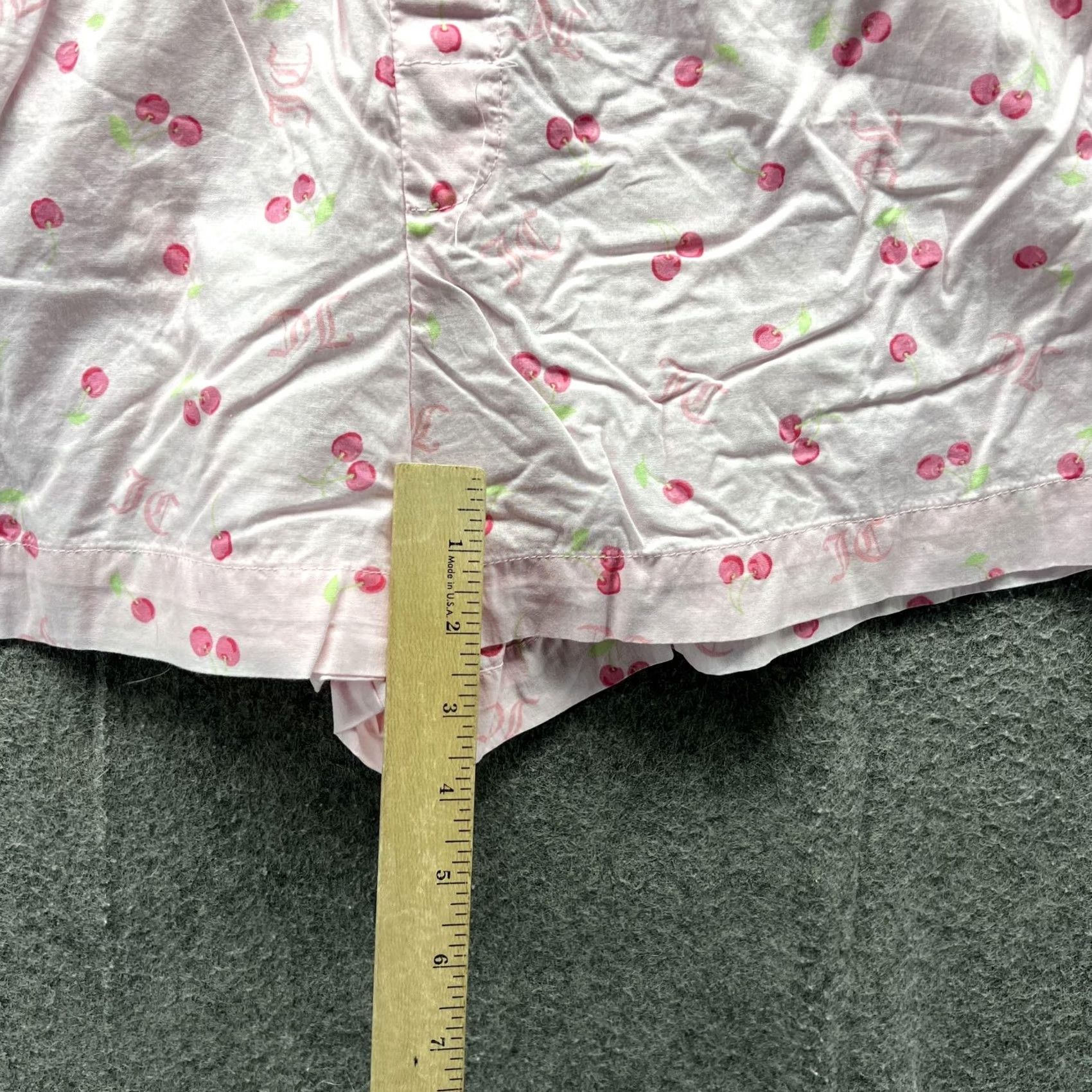 Juicy Couture VINTAGE Juicy Couture Sleep Shorts Womens Medium Pink Cherry Print Rhinestone Juicy Size 32" / US 10 / IT 46 - 6 Thumbnail