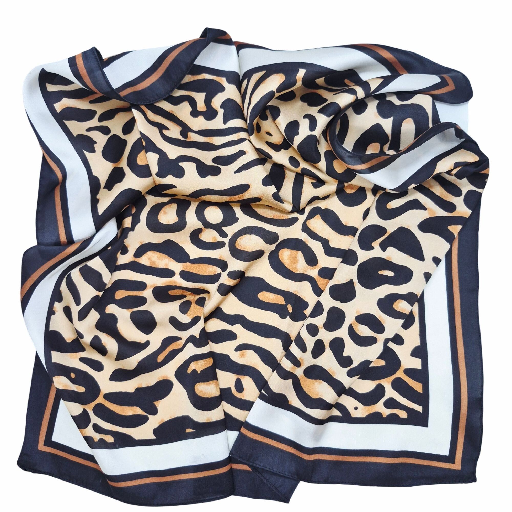 Other Luxury Cheetah Aninmal Print Silky Satin Soft Square Scarf M Size ONE SIZE - 5 Thumbnail