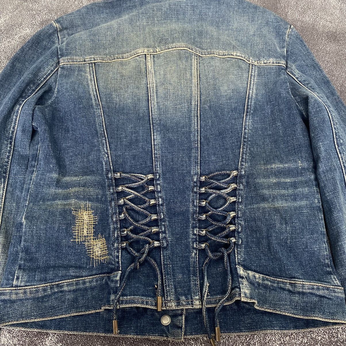 Designer Vintage Very Rare Roberto Cavalli Distressed Denim Jackets Size S / US 4 / IT 40 - 14 Thumbnail