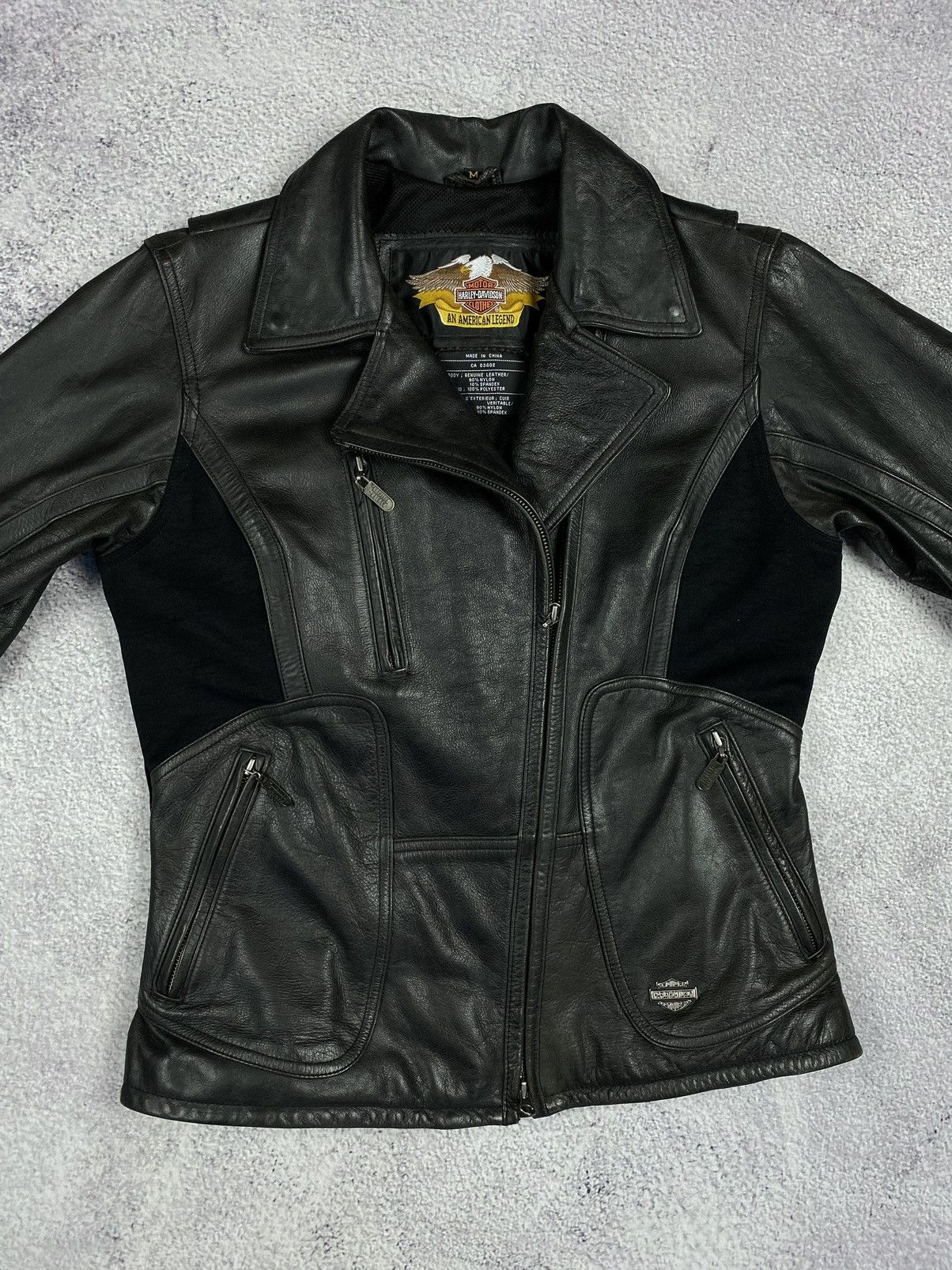Harley Davidson × Vintage Harley Davidson Motorcycle Biker Black Leather Jacket Size M / US 6-8 / IT 42-44 - 19 Thumbnail