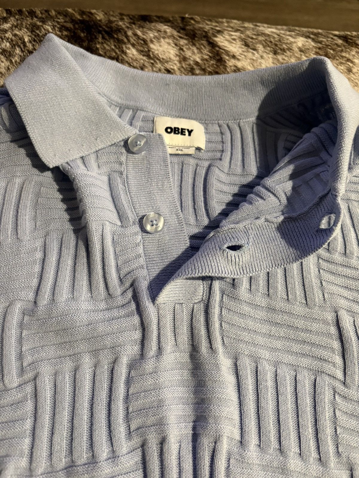 Obey Obey Alfred Polo Sweater Size US XXL / EU 58 / 5 - 2 Thumbnail