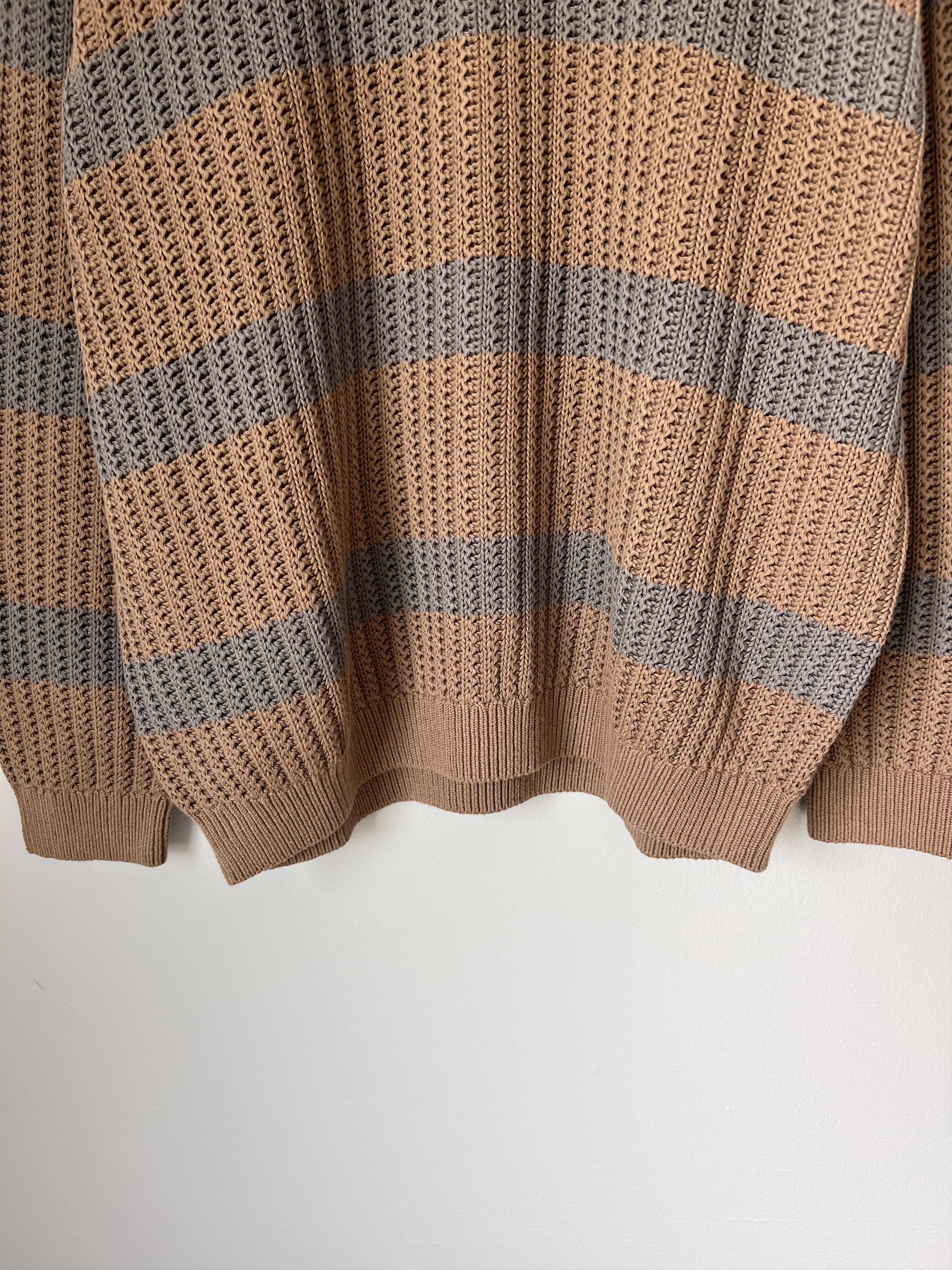 Supreme Supreme Loose Gauge Small Box Logo Sweater in Khaki Stripe Size US XL / EU 56 / 4 - 3 Thumbnail