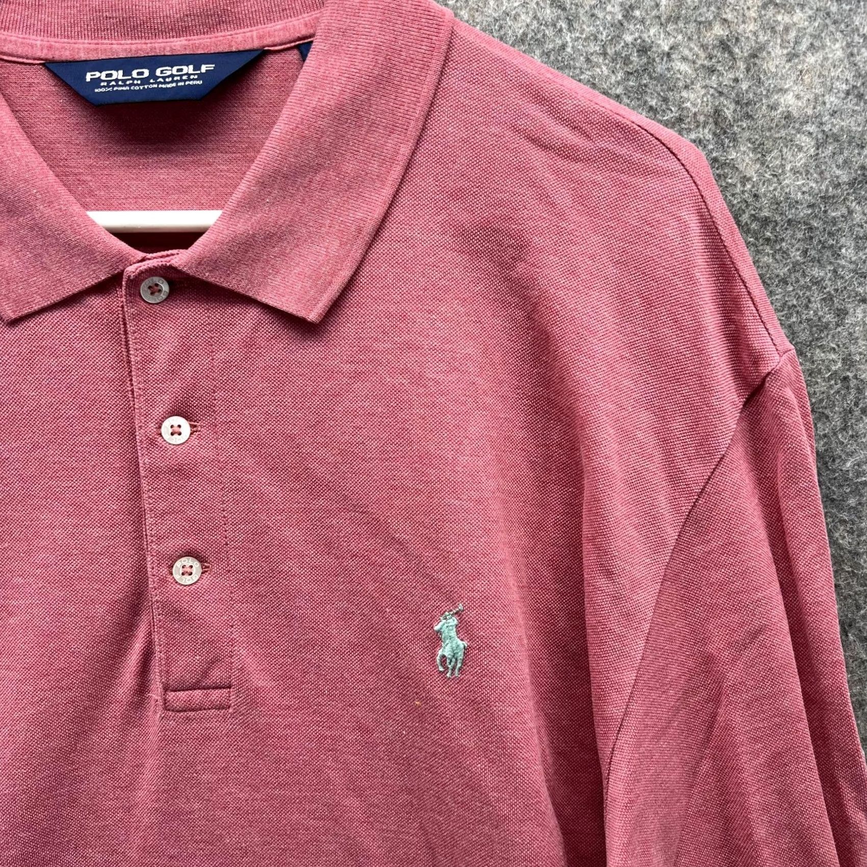 Ralph Lauren Ralph Lauren Polo Shirt Men XL Pink Long Sleeve Golf Pony Shirt Size US XL / EU 56 / 4 - 4 Thumbnail