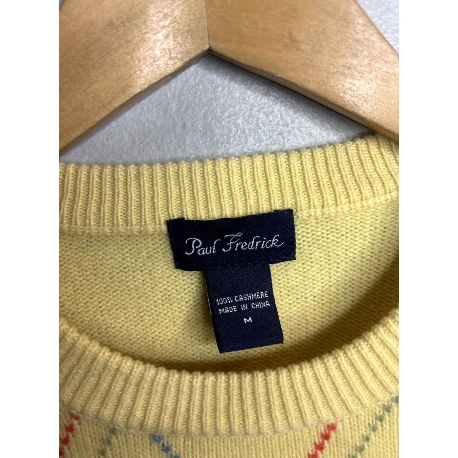 Vintage Paul Fredrick Sweater Mens M Yellow Cashmere Argyle Diamond Crewneck Knit Size US M / EU 48-50 / 2 - 3 Thumbnail