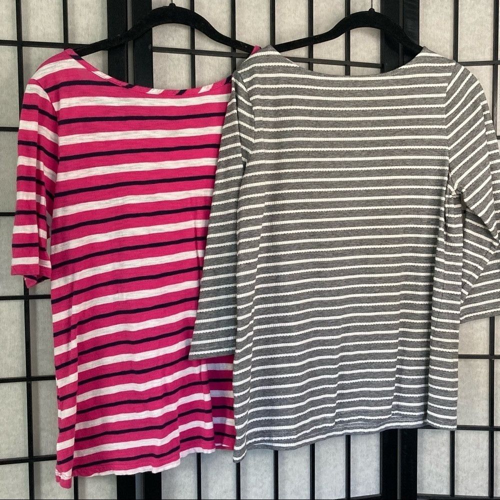 Gap Gap Croft & Barrow Stripped Shirts Pink Grey White Medium Size M / US 6-8 / IT 42-44 - 5 Thumbnail