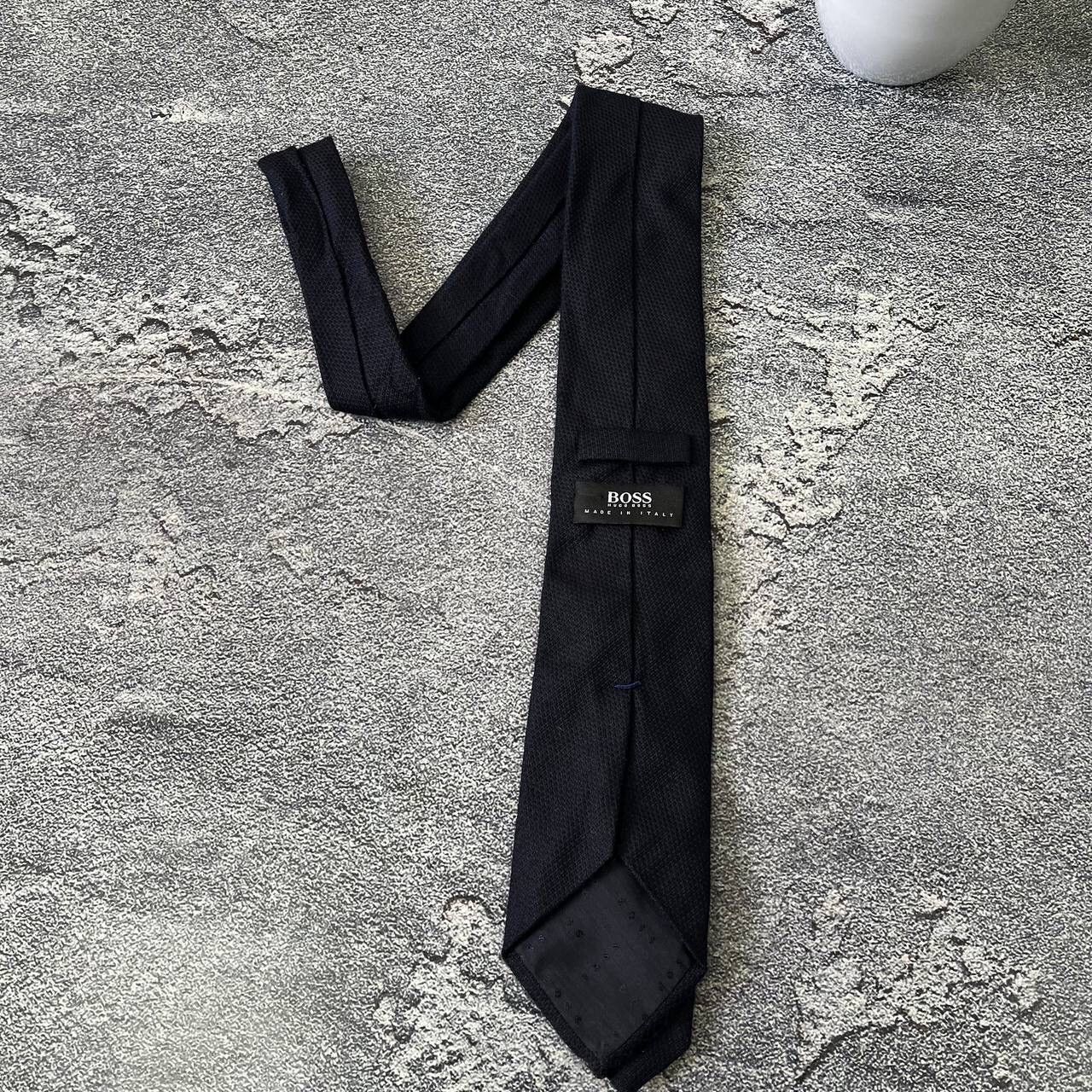 Hugo Boss HUGO BOSS Men's Silk Tie Black And Ivory Striped Pattern Size ONE SIZE - 10 Thumbnail