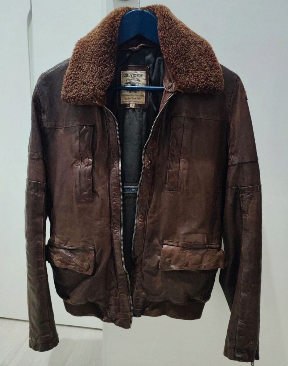 Chevignon chevignon Legend label Leather aviator bomber Size US S / EU 44-46 / 1 - 1 Thumbnail