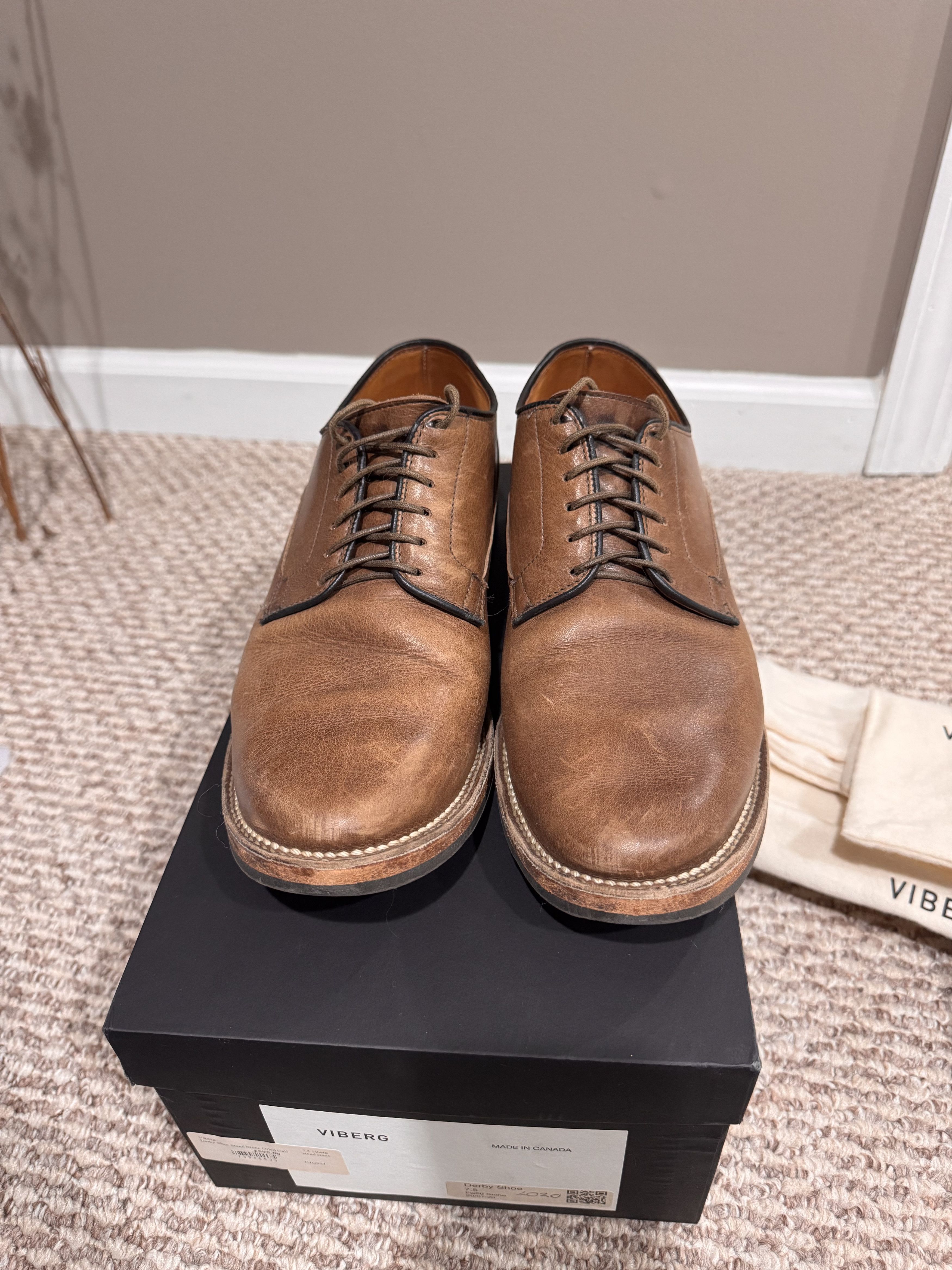 Viberg Derby Shoe Stone Oiled Calf Size US 7.5 / EU 40-41 - 5 Thumbnail