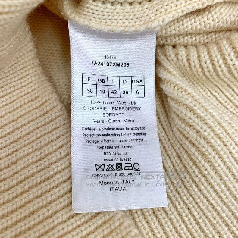 Dior Dior Beige nail diamond wool round neck single-breasted lo Size XS / US 0-2 / IT 36-38 - 6 Thumbnail