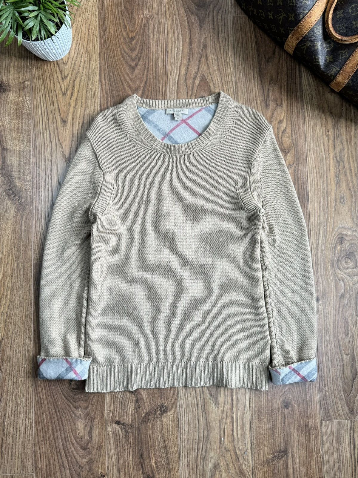 Burberry Wool sweater Burberry Nova Check original luxury item Size L / US 10 / IT 46 - 1 Thumbnail