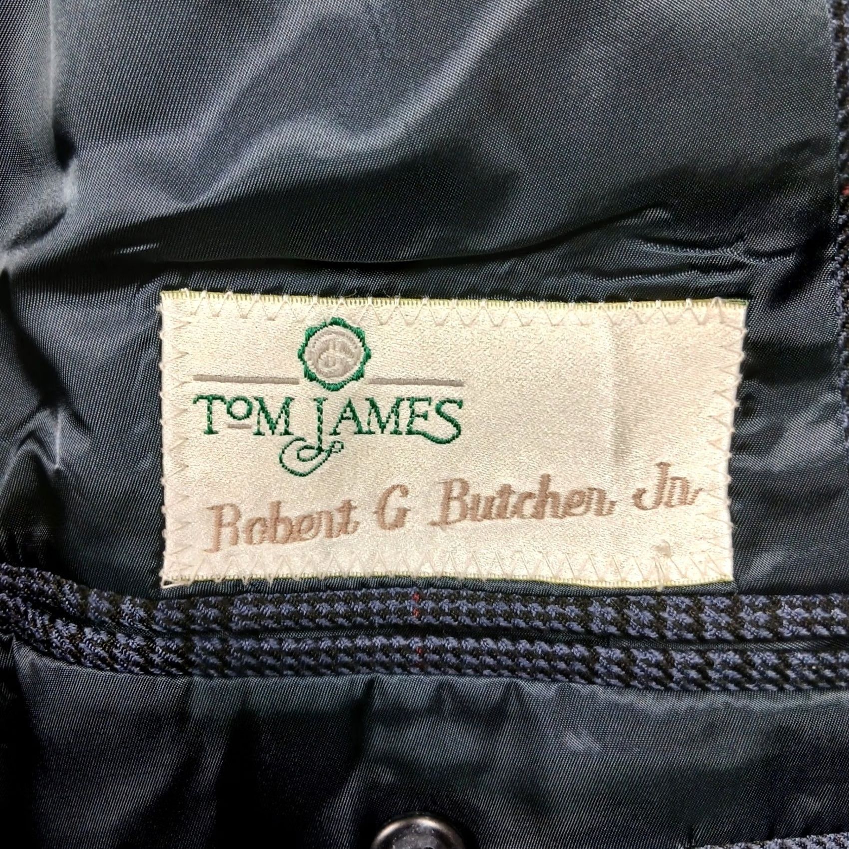 Vintage VINTAGE Tom James Blazer Gray Glen Plaid Wool Two Button Tailored USA Mens 44R Size 44R - 4 Thumbnail