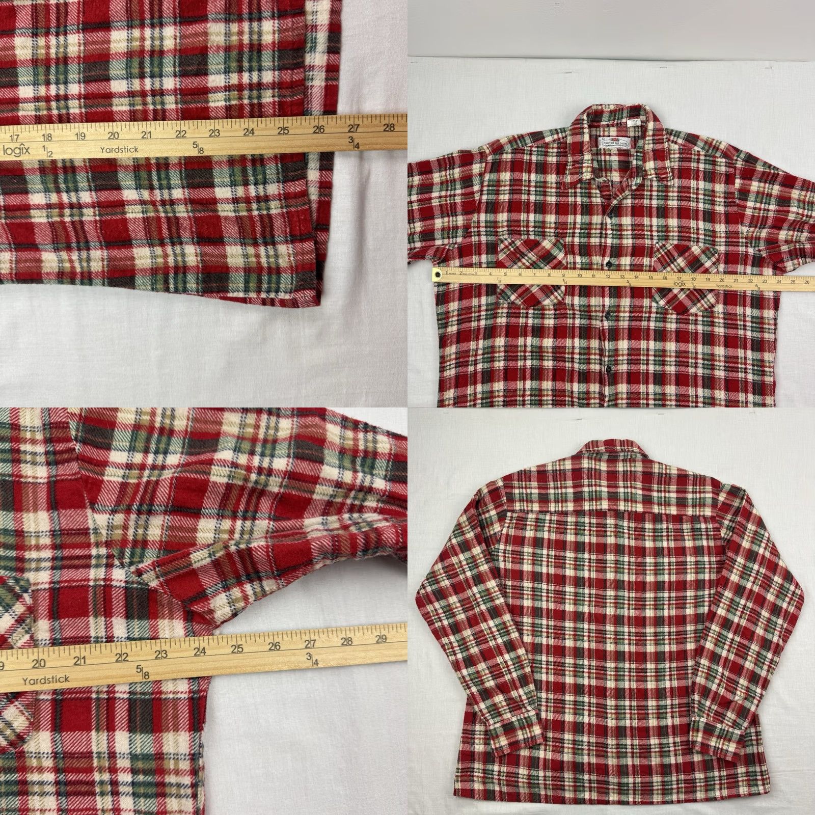 Fruit Of The Loom VINTAGE Fruit Of The Loom Shirt Button-Up Plaid Flannel Adult Large Red Cotton Casual Mens Outdoor 80s 90s Size US L / EU 52-54 / 3 - 8 Thumbnail