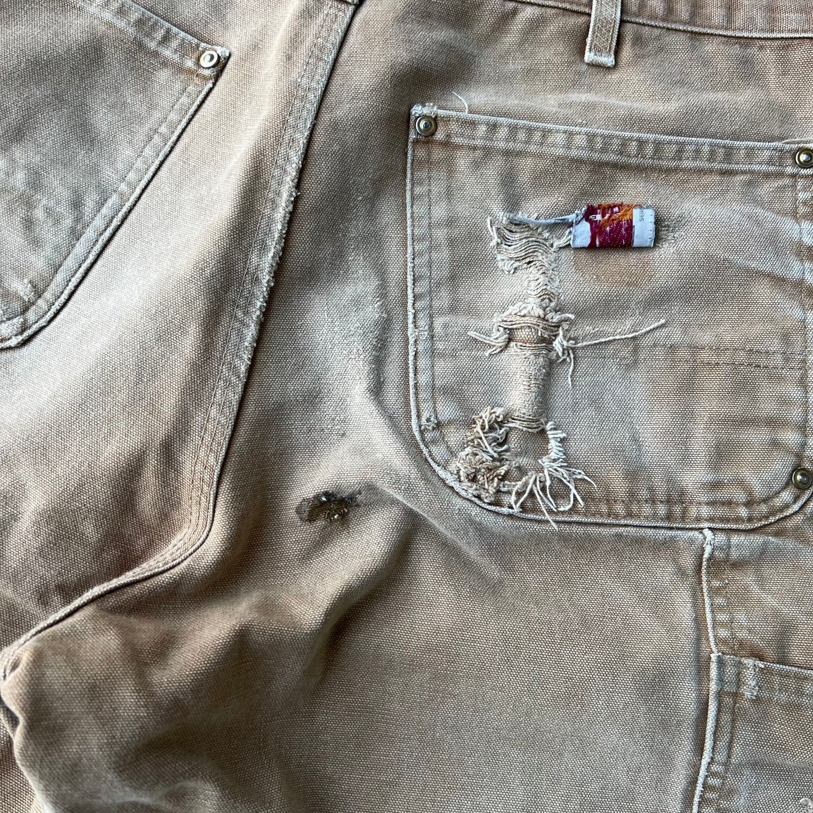 Carhartt × Vintage Carhartt faded brown double knee work wear carpenter pants Size US 31 - 12 Thumbnail