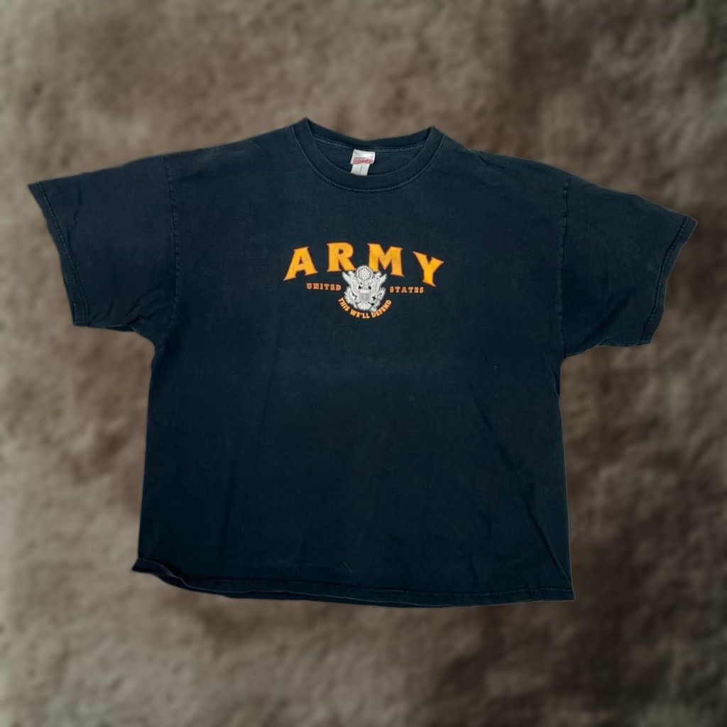 Soffe Vintage US Army T-Shirt Mens 2XL Black This We'll Defend Eagle Graphic Y2K Soffe Shirt Mens 2XL Black Army Graphic Print Crew Neck Short Sleeve Size US XXL / EU 58 / 5 - 1 Thumbnail