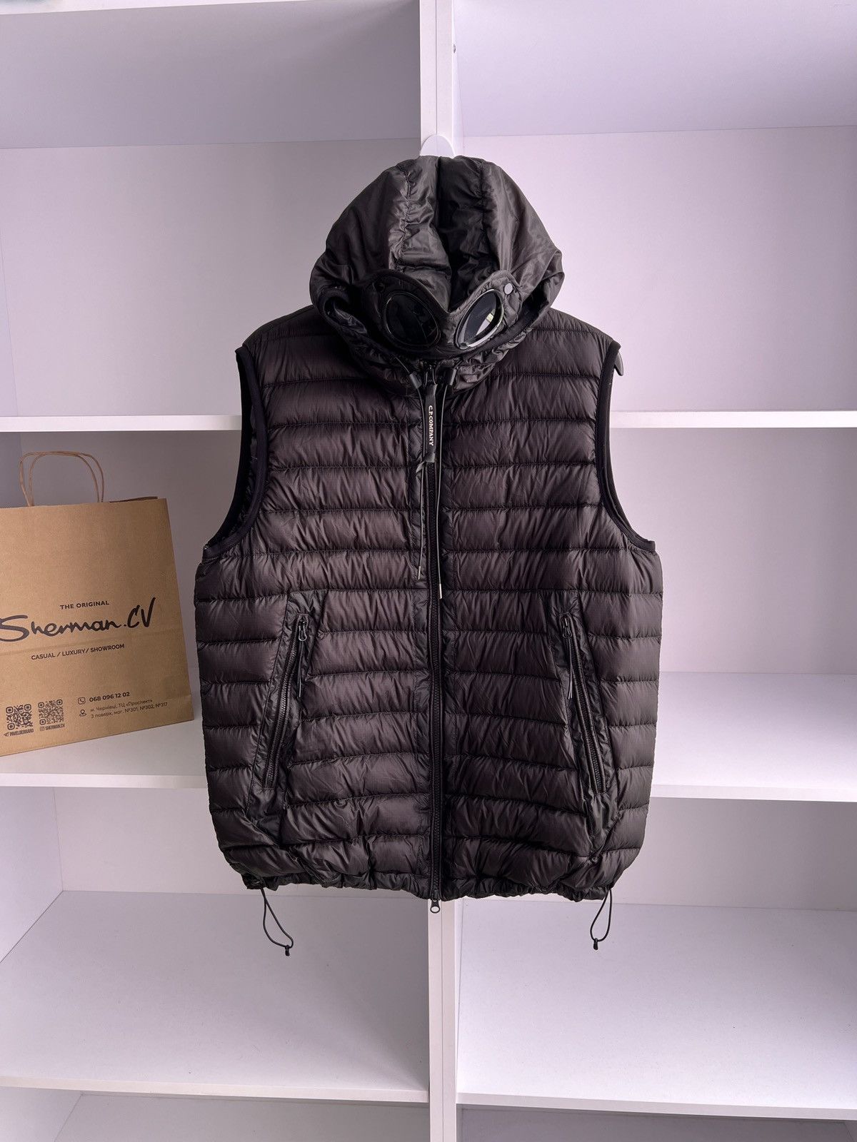 Pre-owned C P Company X Vintage Cp Company Puffer Dd Shell Goggle Vest In Black
