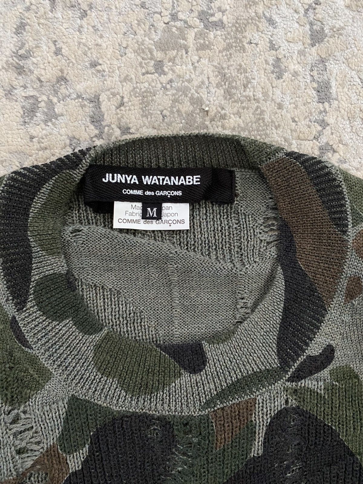 Junya Watanabe AD2010 Distressed Camo Knit Sweater Size US XS / EU 42 / 0 - 2 Thumbnail