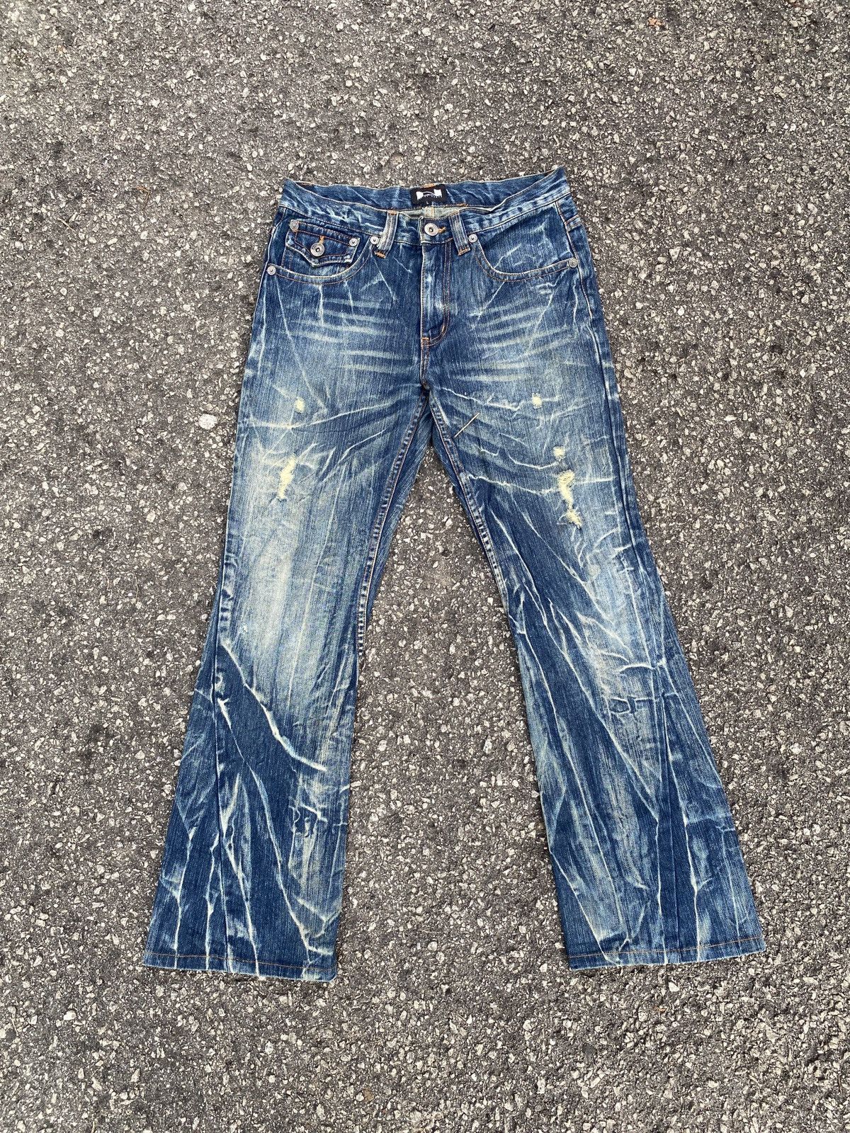 If Six Was Nine × Tornado Mart 2000s Nylaus Crew Claws Mark Design Flare Denim Size US 31 - 3 Thumbnail