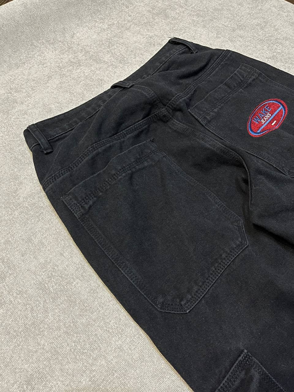 Other Wake Cargo Jeans Denim Black Logo Washed Rap Size US 28 / EU 44 - 6 Thumbnail