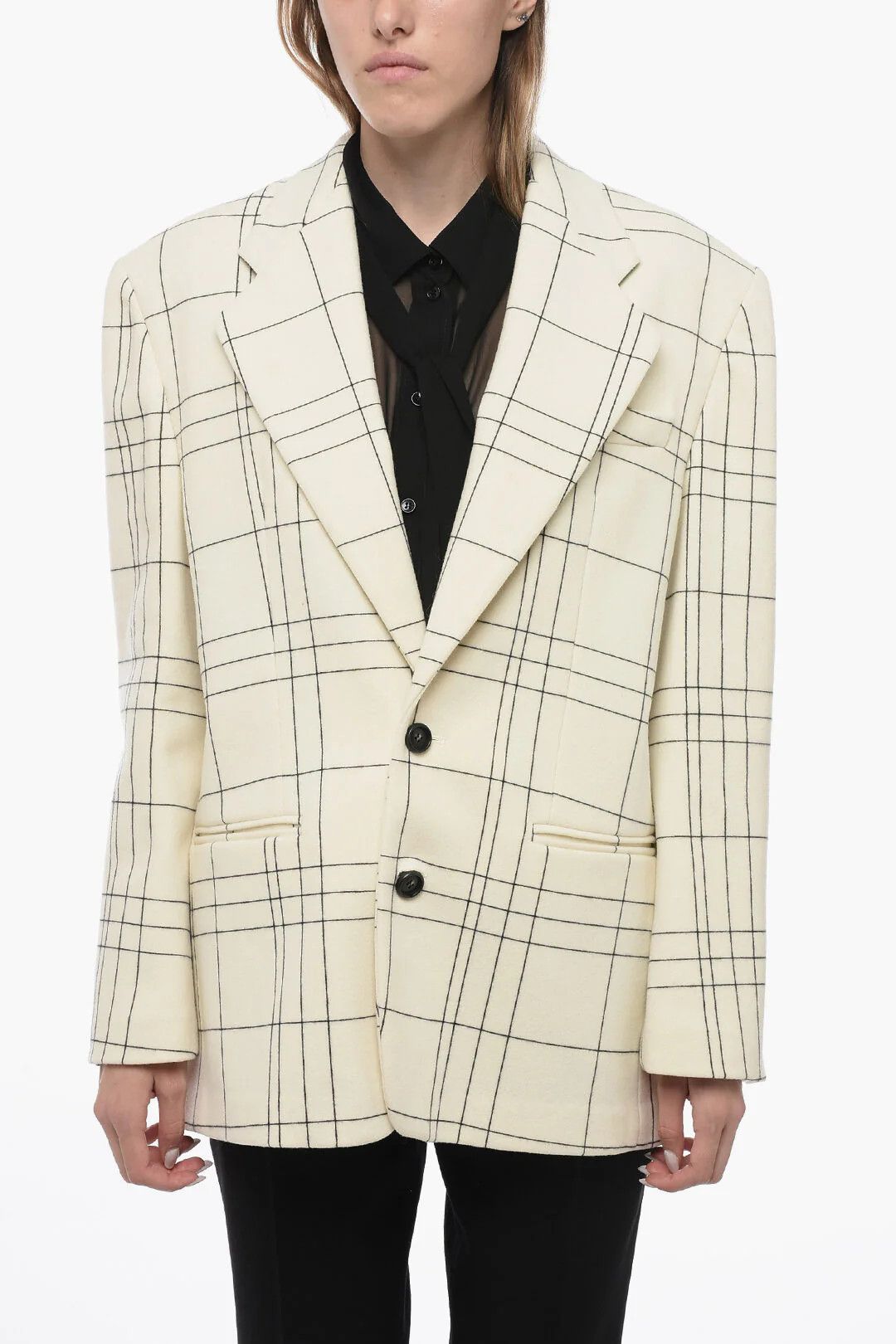 Marni og1mm0326 Wool Blazer in White Size M / US 6-8 / IT 42-44 - 1 Thumbnail