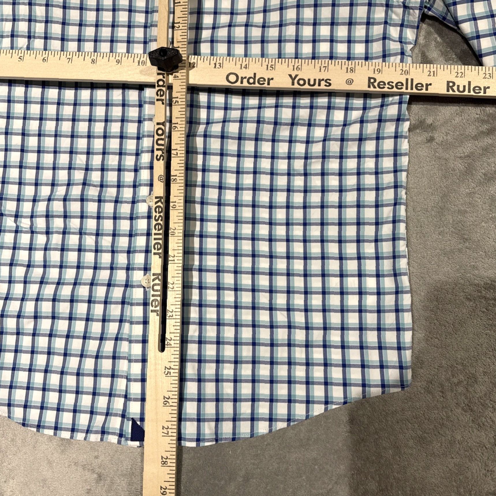 UNTUCKit UNTUCKit Shirt Mens M Blue White Plaid Foris Button Up Stretch Long Sleeve Size US M / EU 48-50 / 2 - 5 Thumbnail