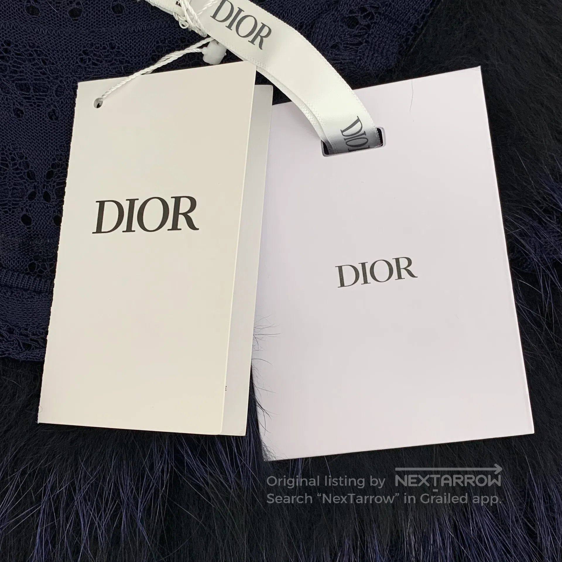 Dior Dior Dark blue fox fur round neck sleeveless dress| Size S / US 4 / IT 40 - 7 Thumbnail