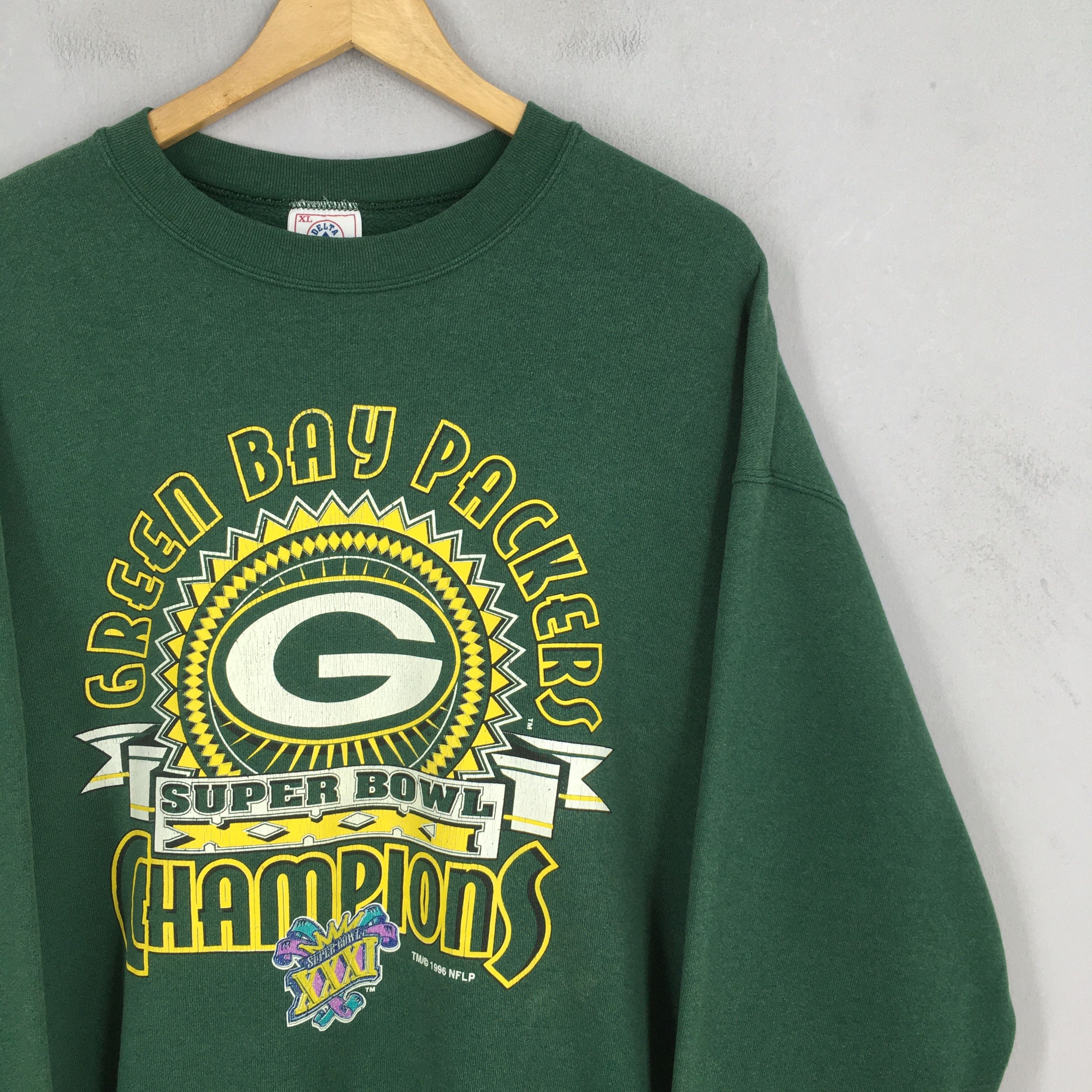 Delta Vintage Green Bay Packers NFL Green Sweatshirt XLarge Size US XL / EU 56 / 4 - 2 Thumbnail