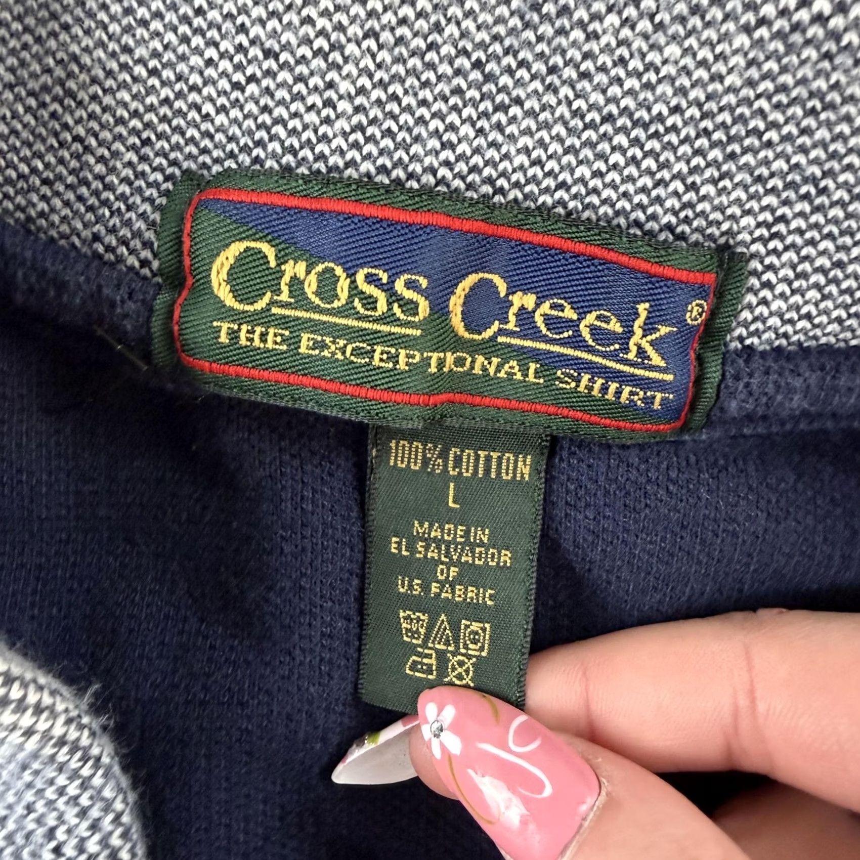Vintage VINTAGE Cross Creek Polo Shirt Mens Large Blue Security Fire Academy Shirt Size US L / EU 52-54 / 3 - 3 Thumbnail