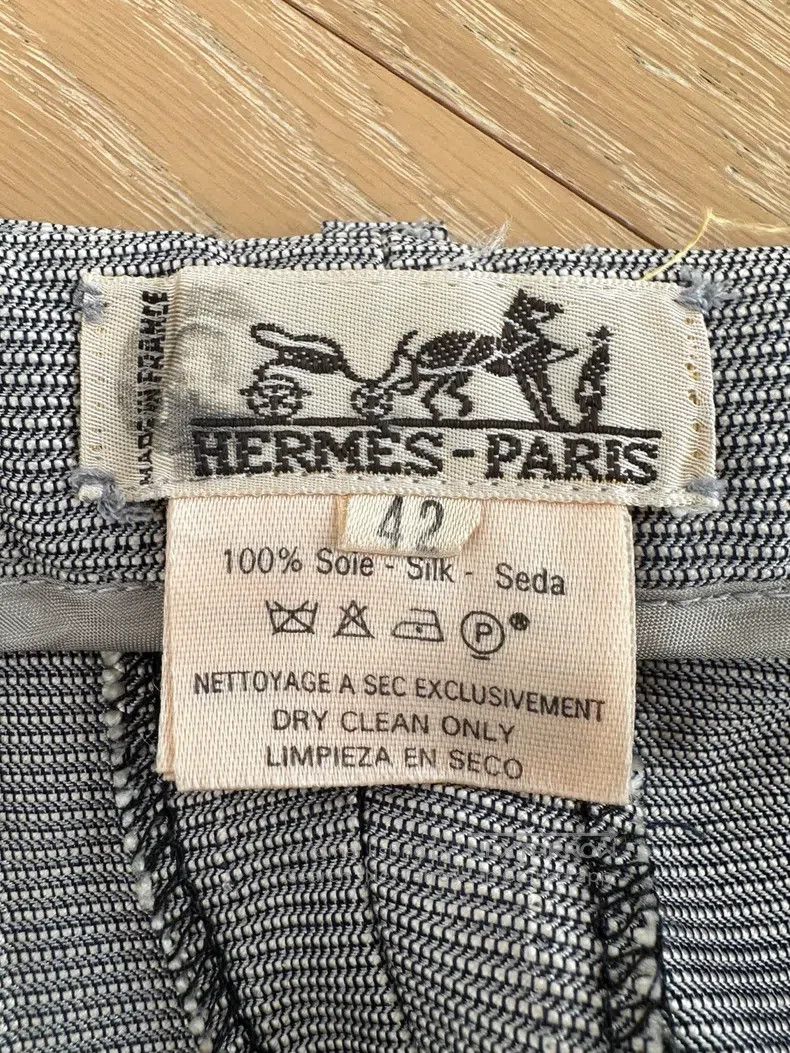 Hermes Hermes Silk Narrow Suit Pants, Silver Size 27" / US 4 / IT 40 - 9 Thumbnail