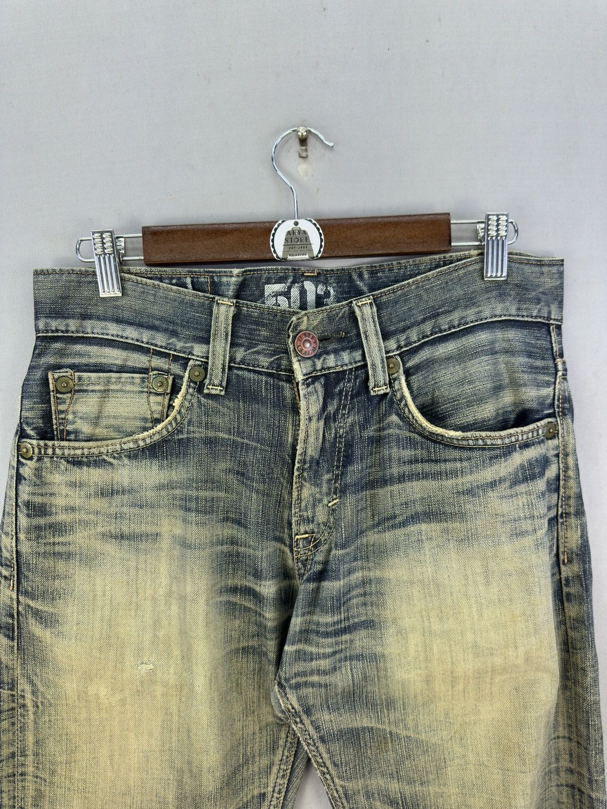 Kapital Edwin 503 Blue Trip Distressed Denim Jeans Size US 32 / EU 48 - 9 Thumbnail