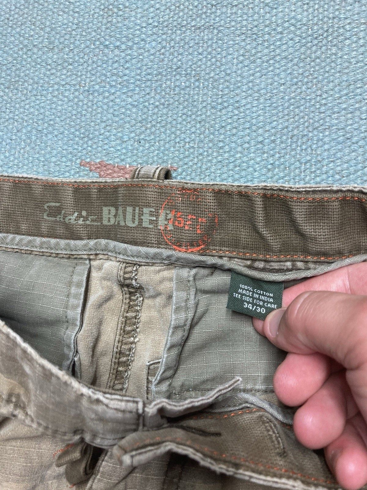 Wrangler Eddie Bauer camo cargo shorts ripstop cotton distressed 34 Size US 34 / EU 50 - 7 Thumbnail