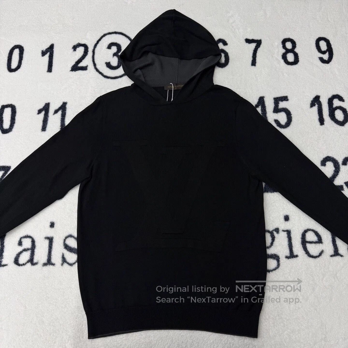 Louis Vuitton LV Black Embossed 3D Logo Knit Hoodie. Size US L / EU 52-54 / 3 - 1 Thumbnail
