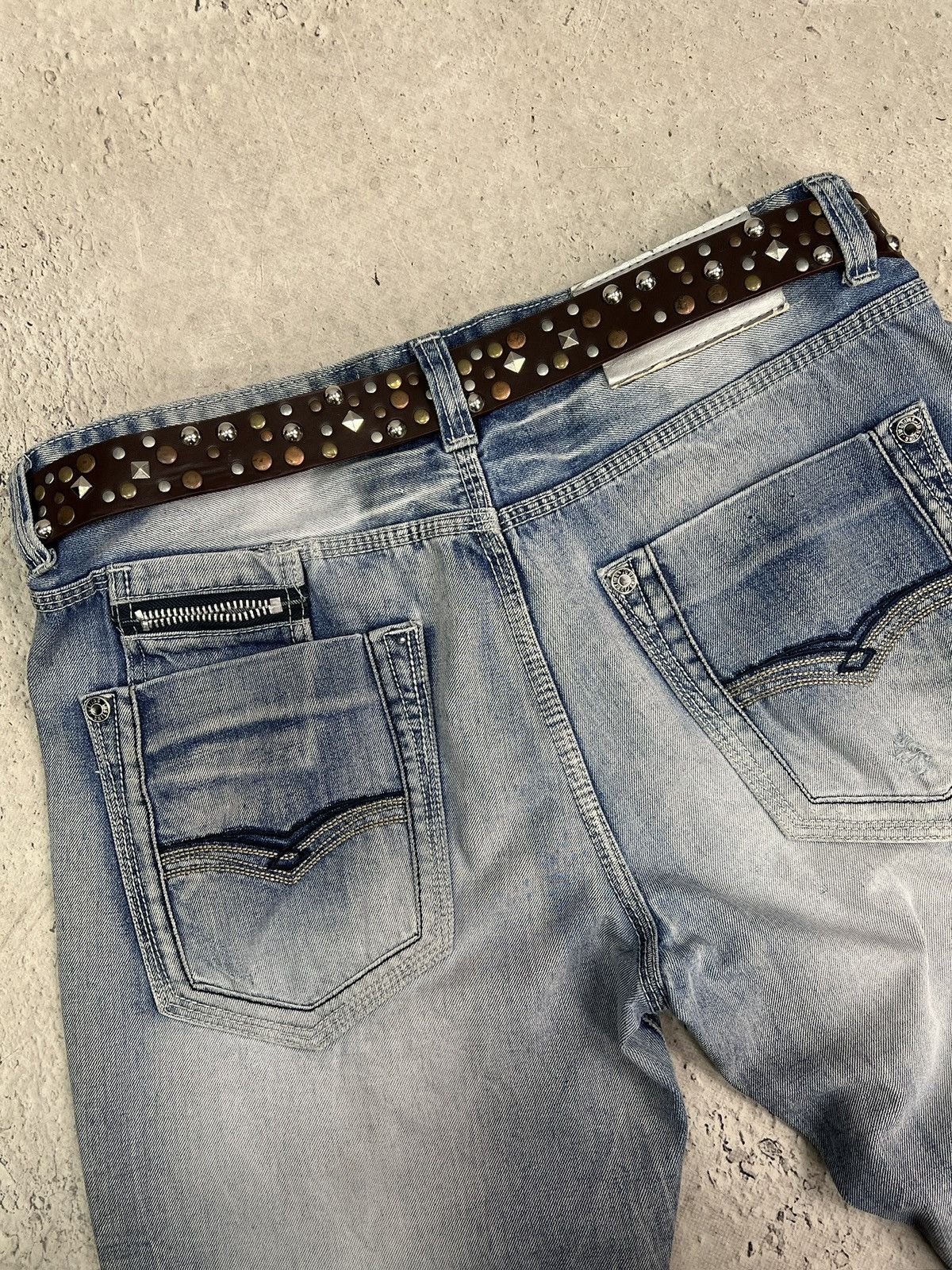 Studded rhinestones y2k leather belt japanese kmrii style