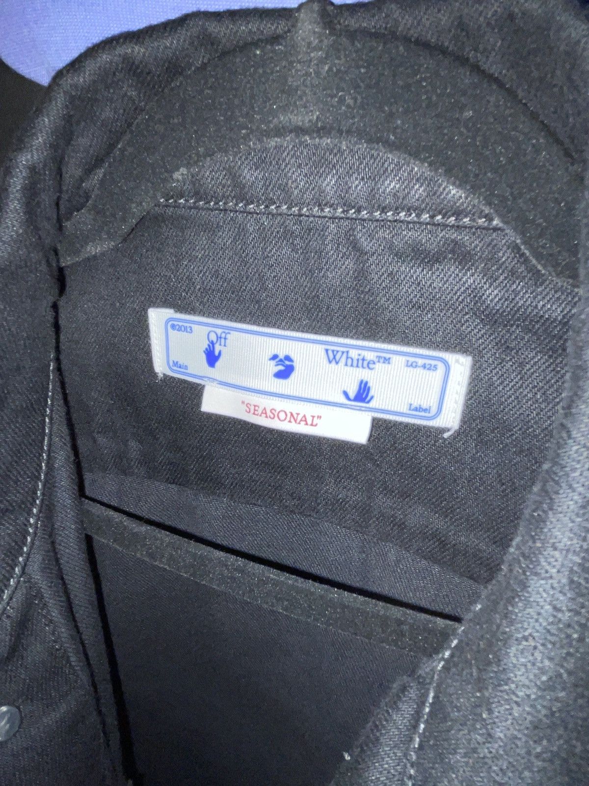Off-White Off-White Varsity Patch Logo Black Denim Jean Jacket Size US S / EU 44-46 / 1 - 5 Thumbnail