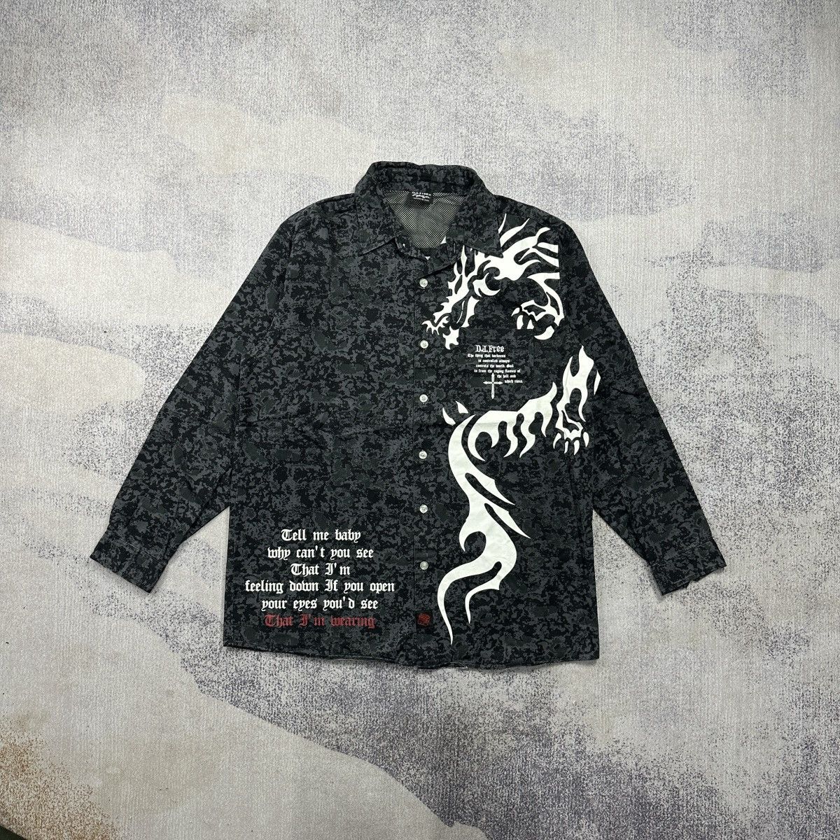 Japanese Brand D.J.Free Dragon shirt Size US XXL / EU 58 / 5 - 1 Thumbnail